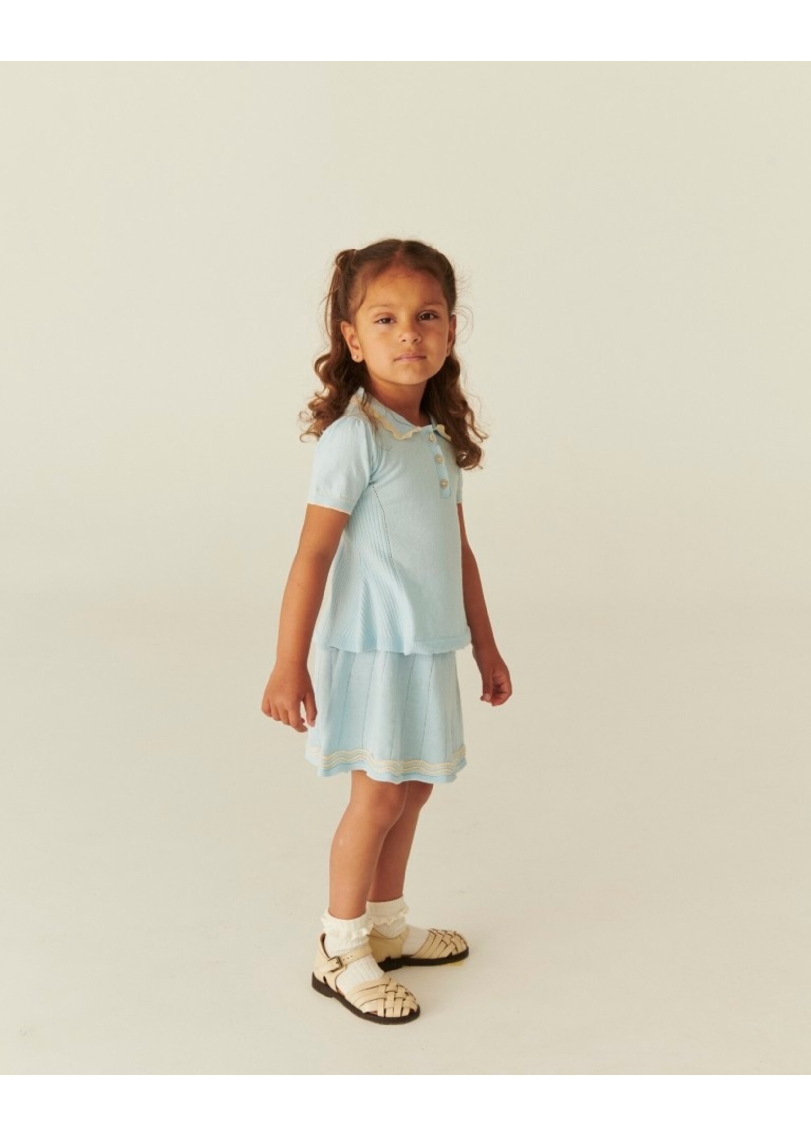 Copenhagen Colors Copenhagen Colors KNITTED TENNIS SKIRT ICE BLUE/CREAM COMB. 241-000-401