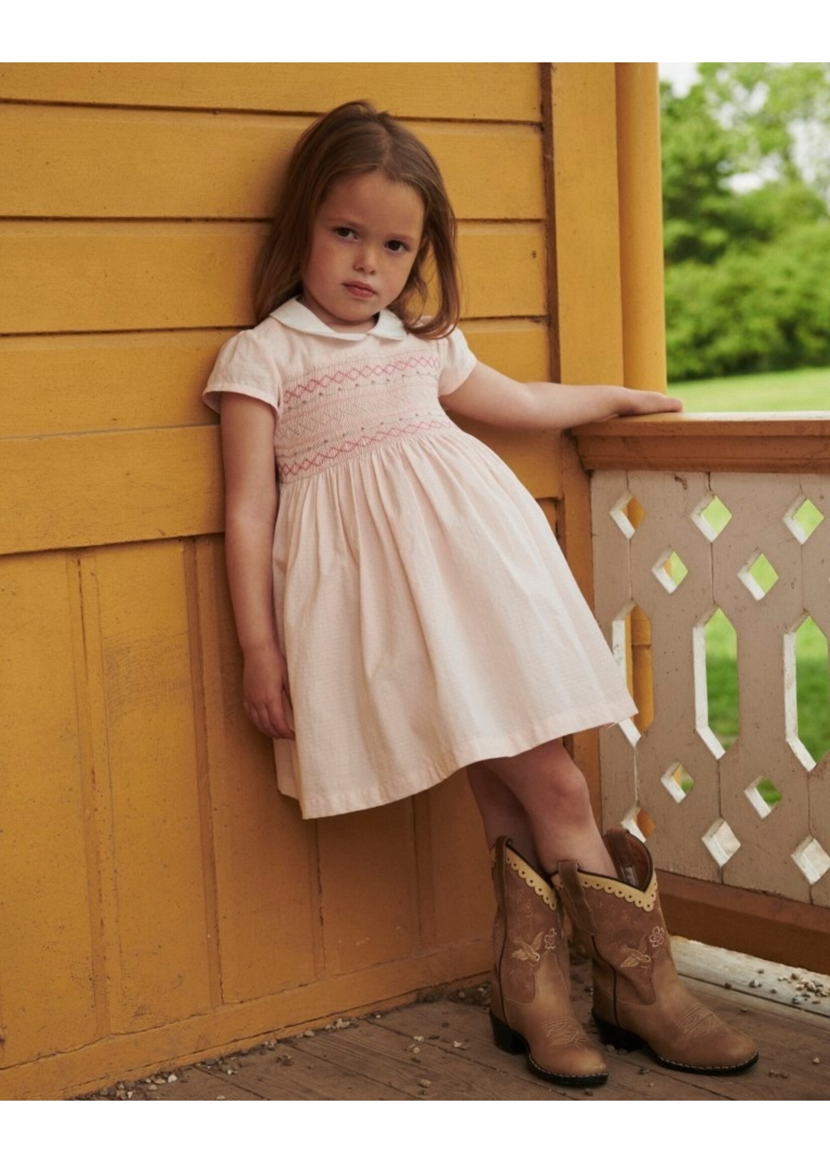 Copenhagen Colors Copenhagen Colors SMOCK DRESS W. EMB. DUSTY ROSE COMB. 261-240-500