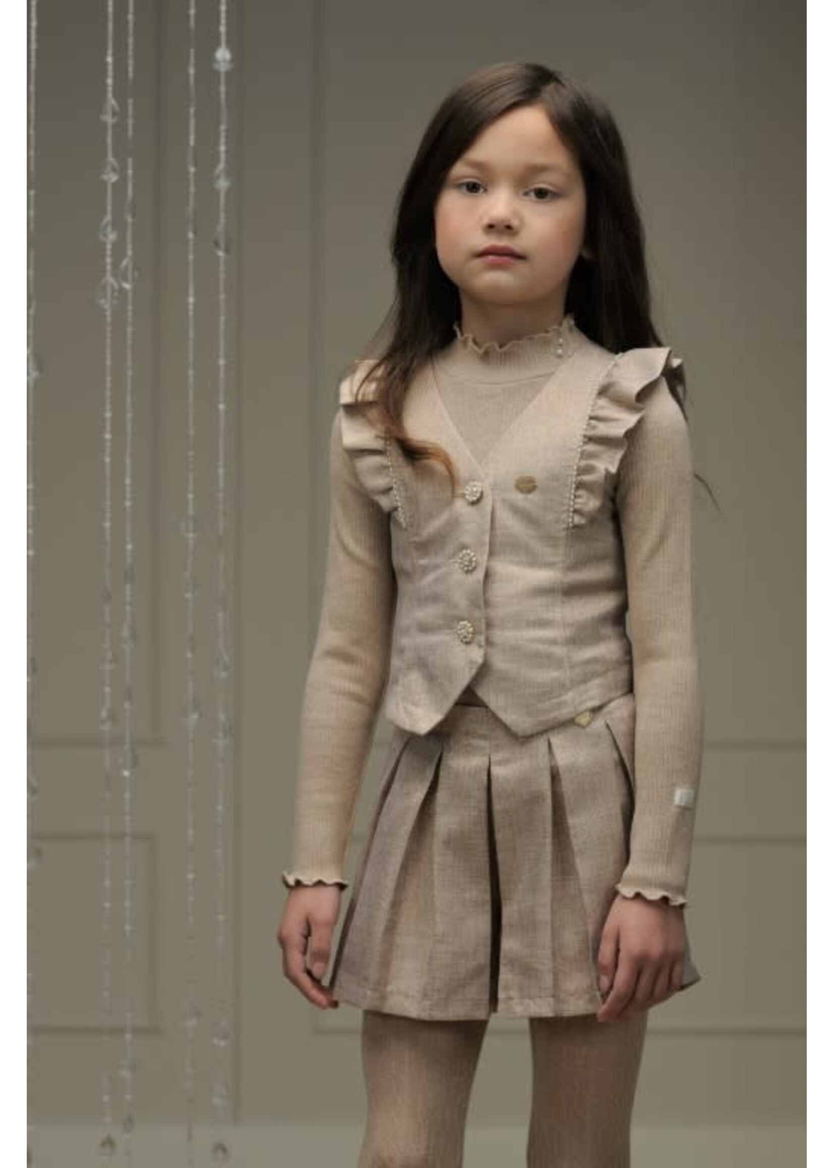 Le Chic Le Chic ELIZE glitter linen gilet C408-5101 Fête du Champagne