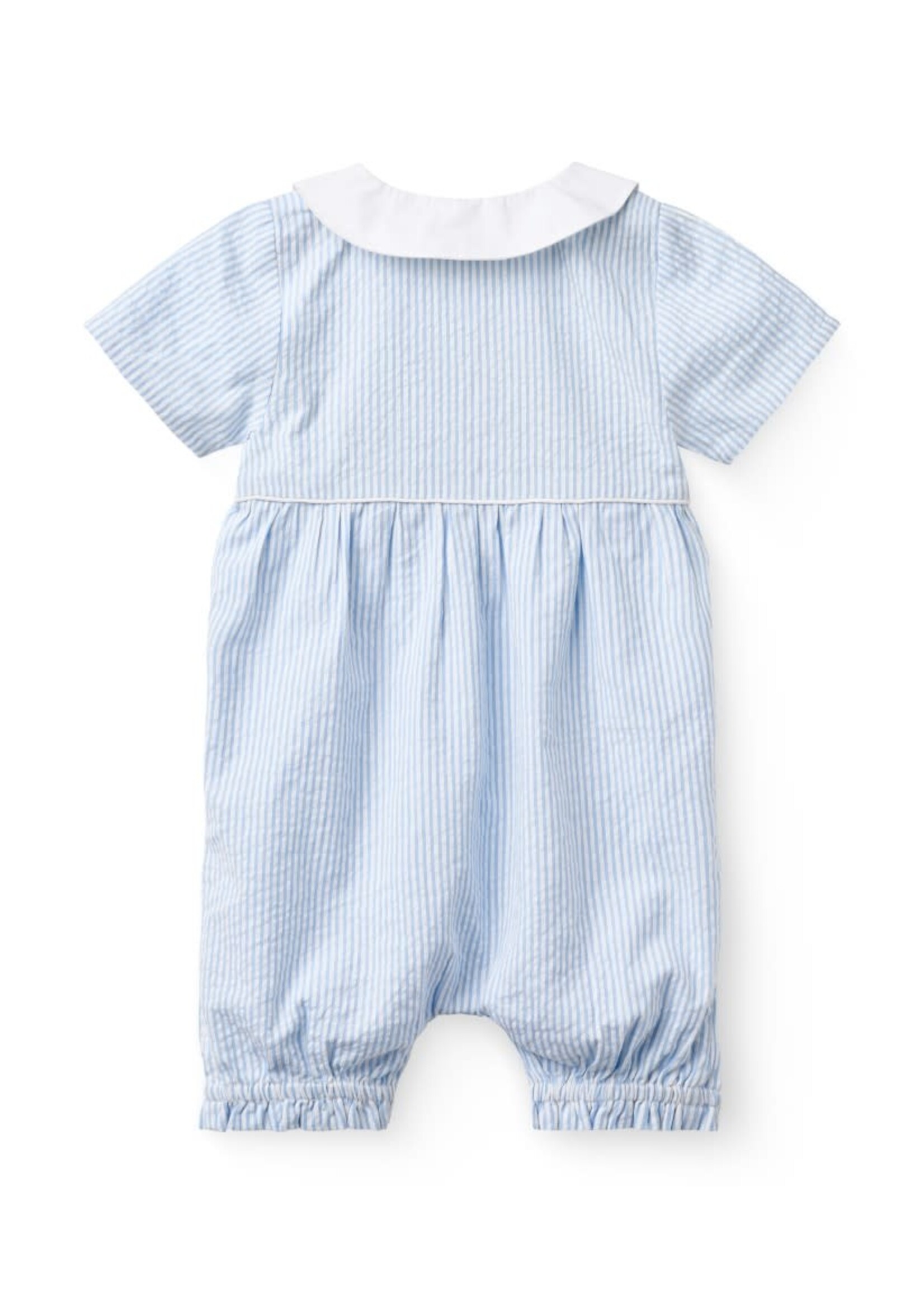 Copenhagen Colors Copenhagen Colors SEERSUCKER ROMPER W. COLLAR SKY BLUE W CREAM STRIPE 261-200-503