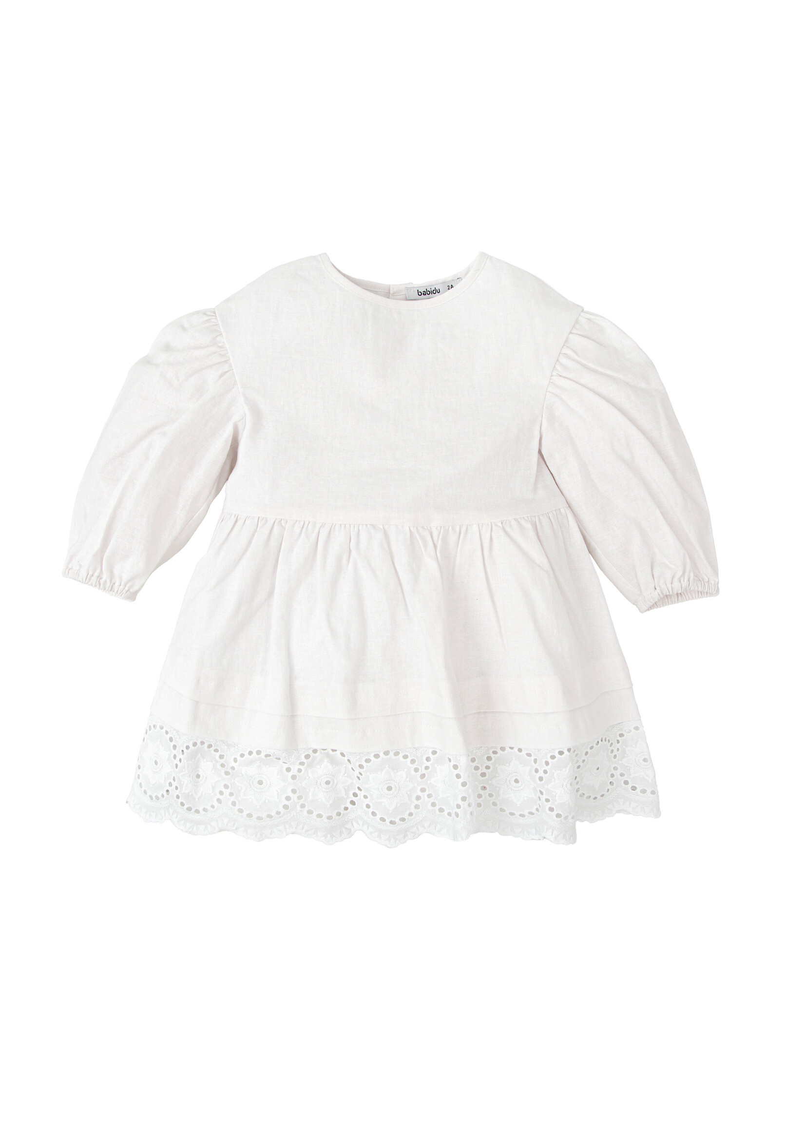 Babidu Babidu BABY GIRLS WOVEN DRESS 55% LINEN,45%COTTON UNIQUE-91443