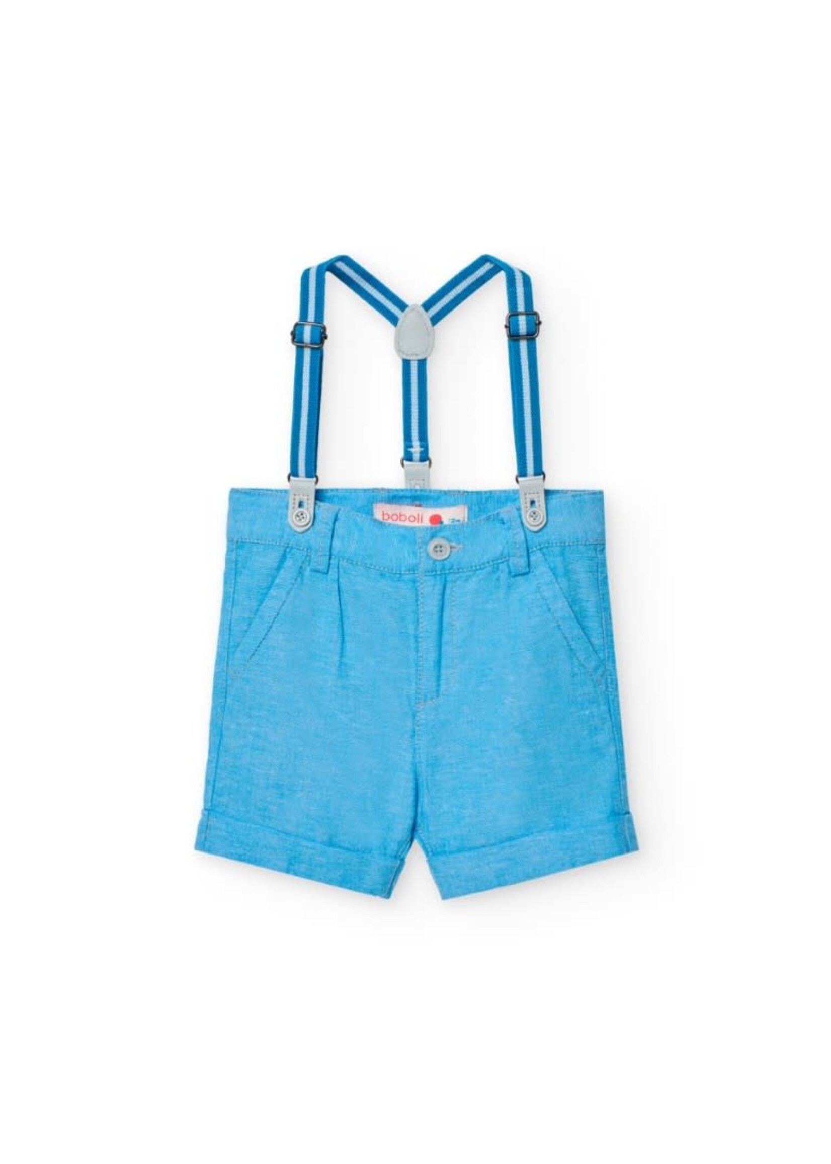 Boboli Boboli Linen bermuda shorts for baby boy -BCI sky blue 711267