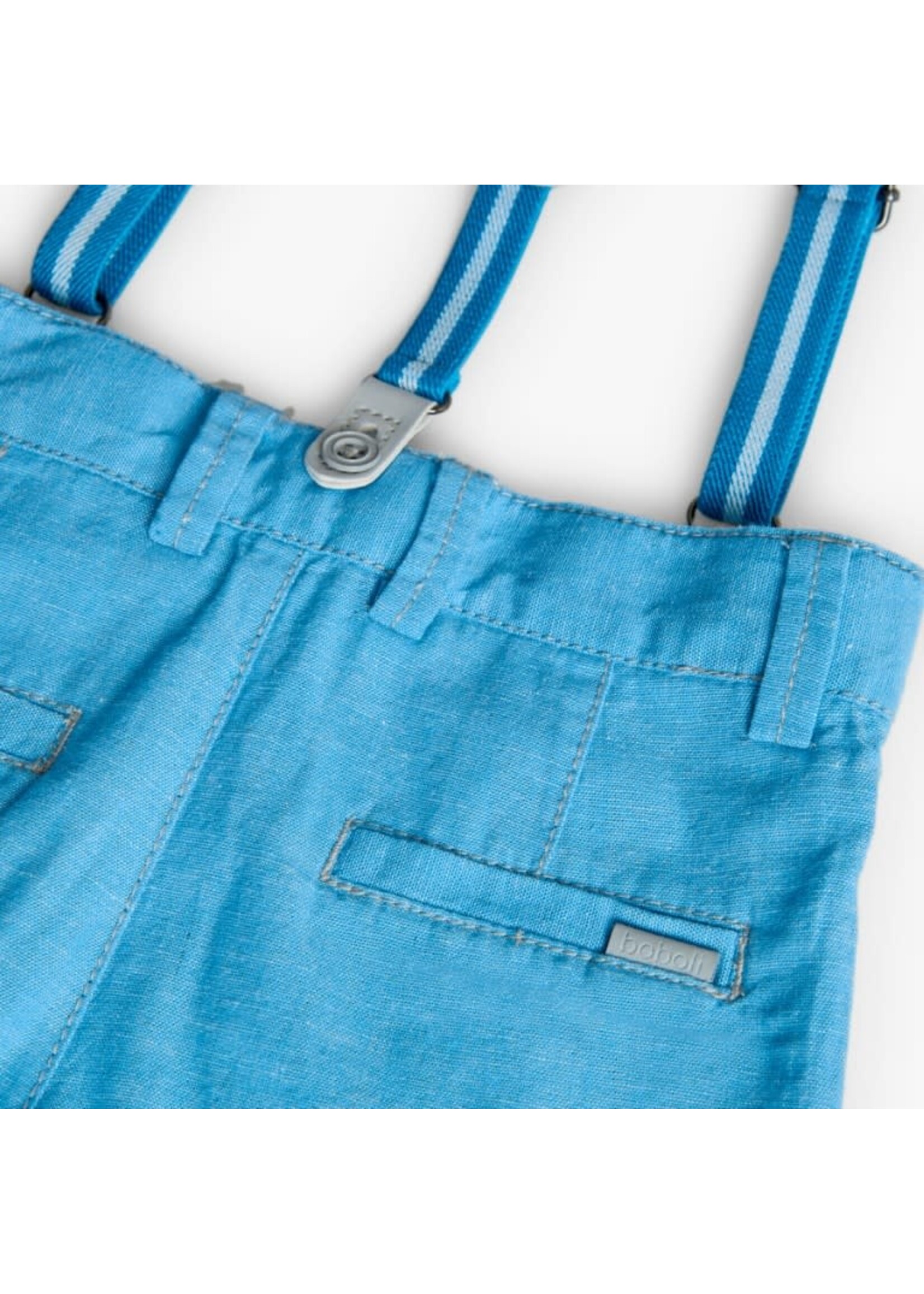 Boboli Boboli Linen bermuda shorts for baby boy -BCI sky blue 711267