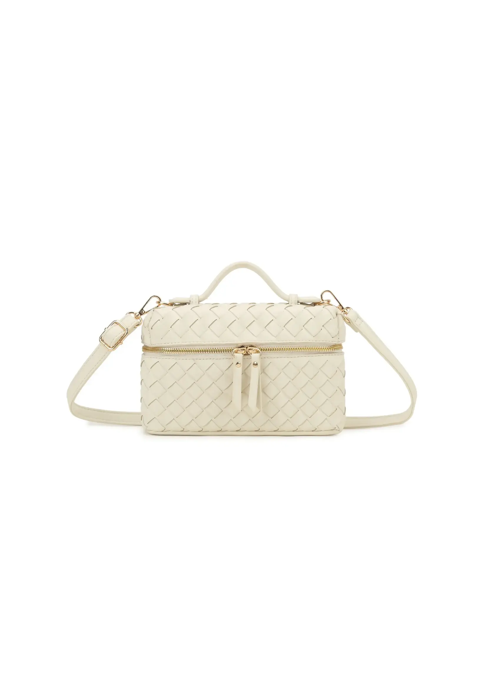 Tas /koffer off white  met  gouden ketting