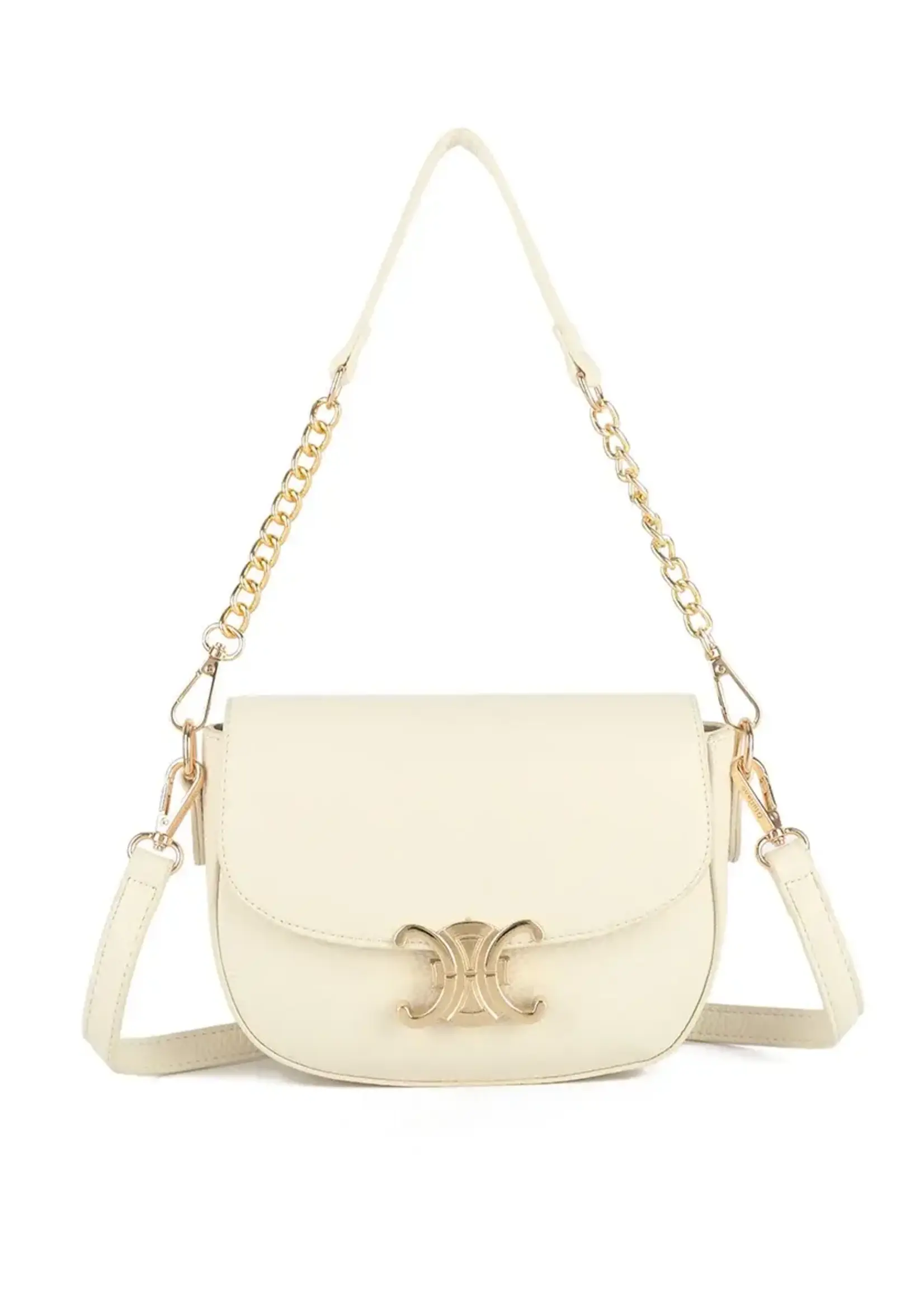 Tas off white met handvat en goud detail