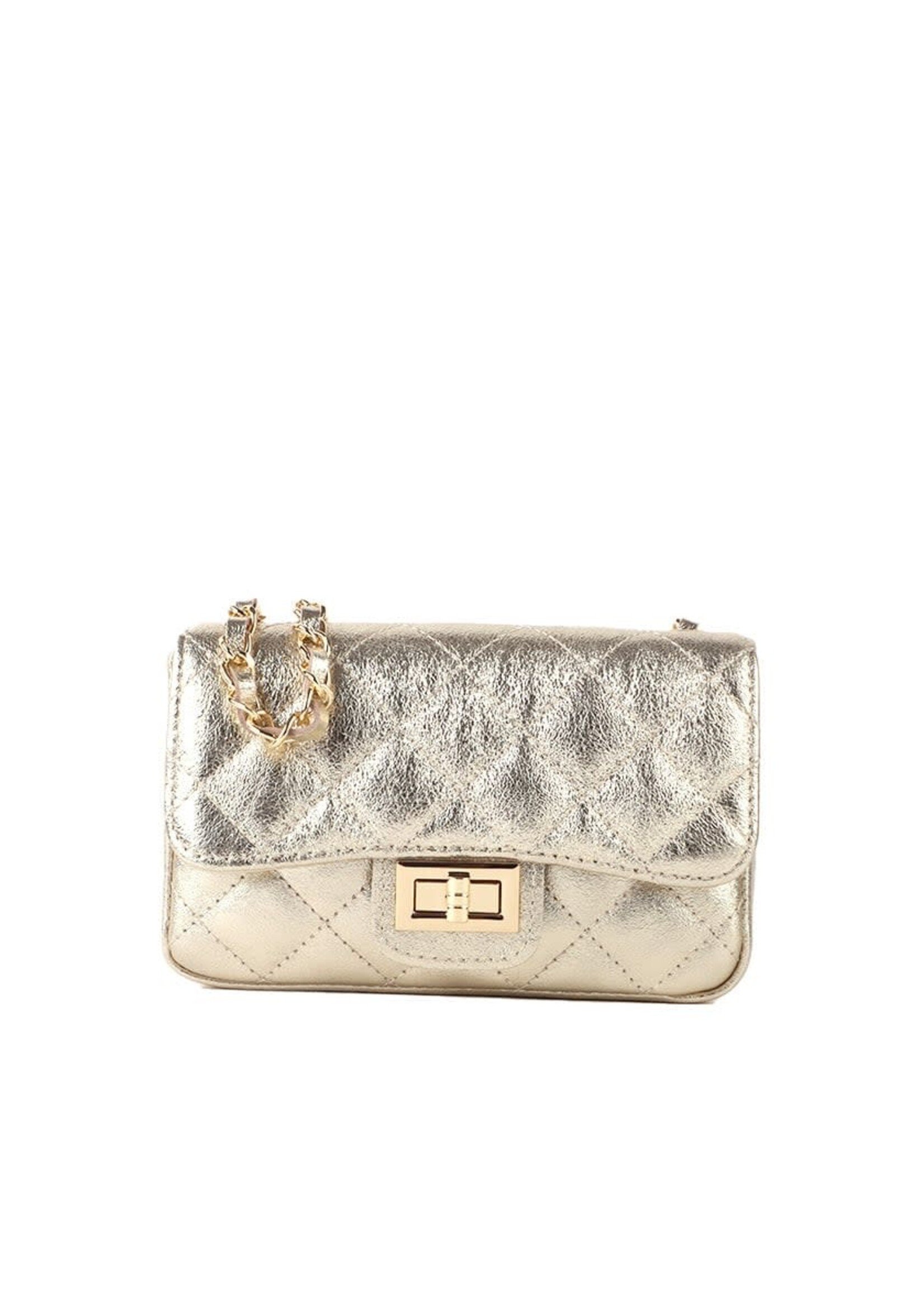 Tasje LEER goud 20 cm x 5.5 cm x 13 cm