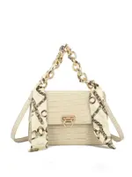 Tasje off white met gouden/sjaal kettinf ketting