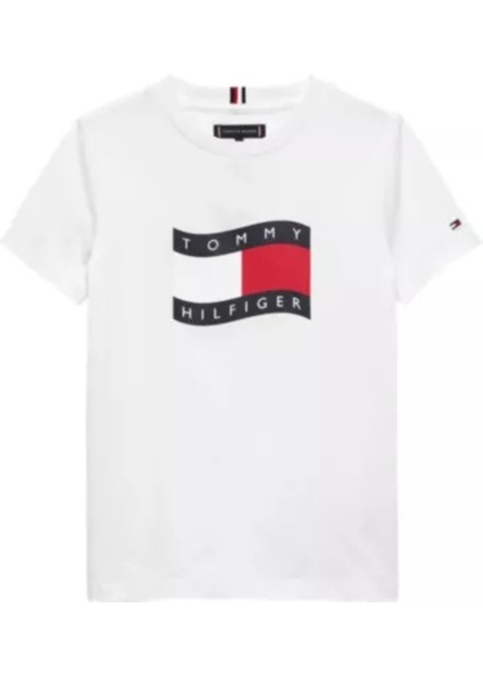Tommy Hilfiger Tommy Hilfiger WAVY FLAG T-SHIRT KB0KB10275YBR WHITE