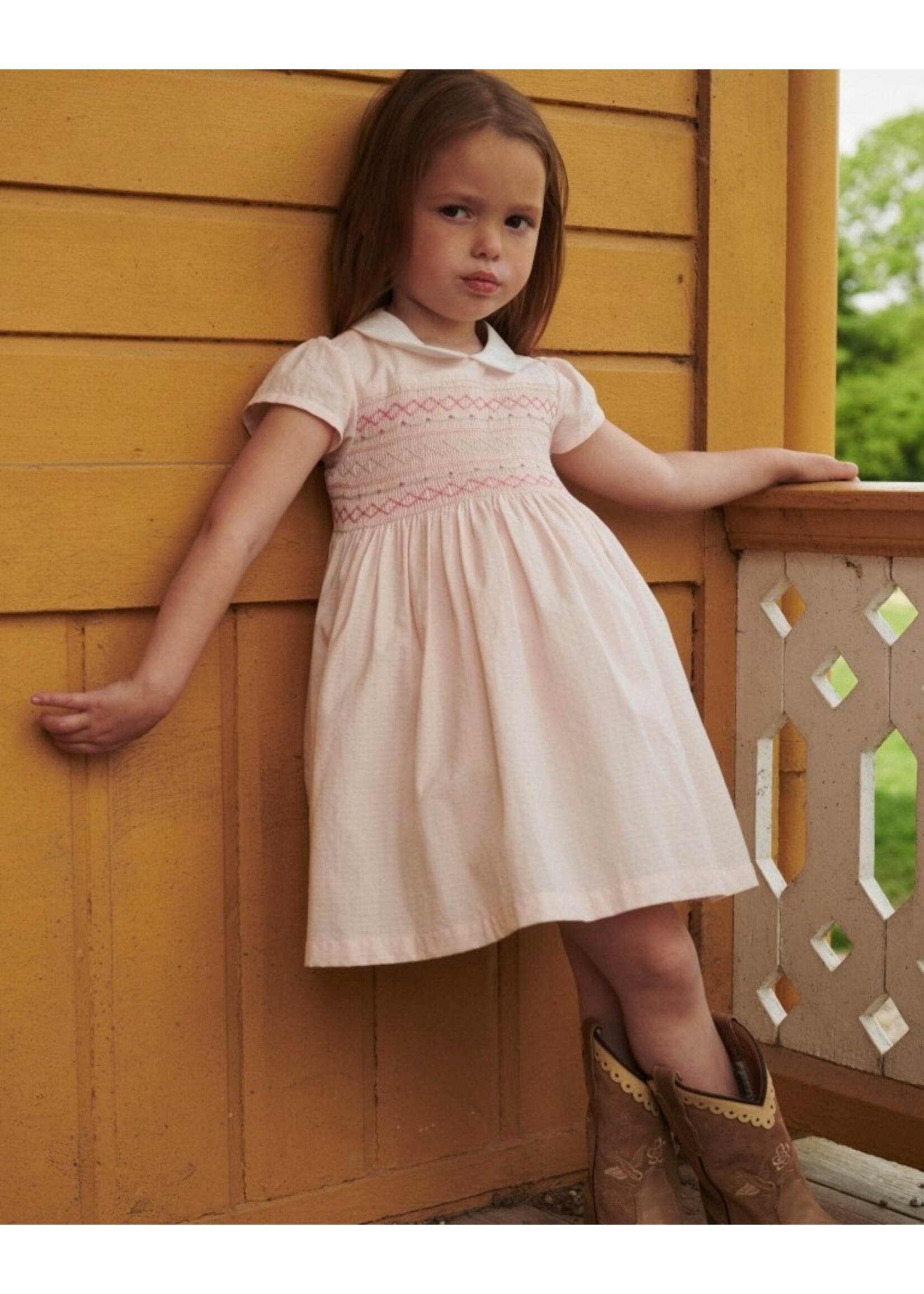 Copenhagen Colors Copenhagen Colors SMOCK DRESS W. EMB. DUSTY ROSE COMB. 261-240-500