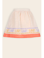 NoNo NoNo Ninu Skirt with CIAO borderprint N603-5713 Hint of a Tint Salmon