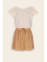 NoNo NoNo Mena combi dress with plisse skirtpart N603-5810 Golden Apricot Orange