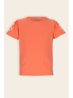 NoNo NoNo Kaby Tshirt S/SL Daisyflower puffprint at sleeve N603-5411 Orange Coral