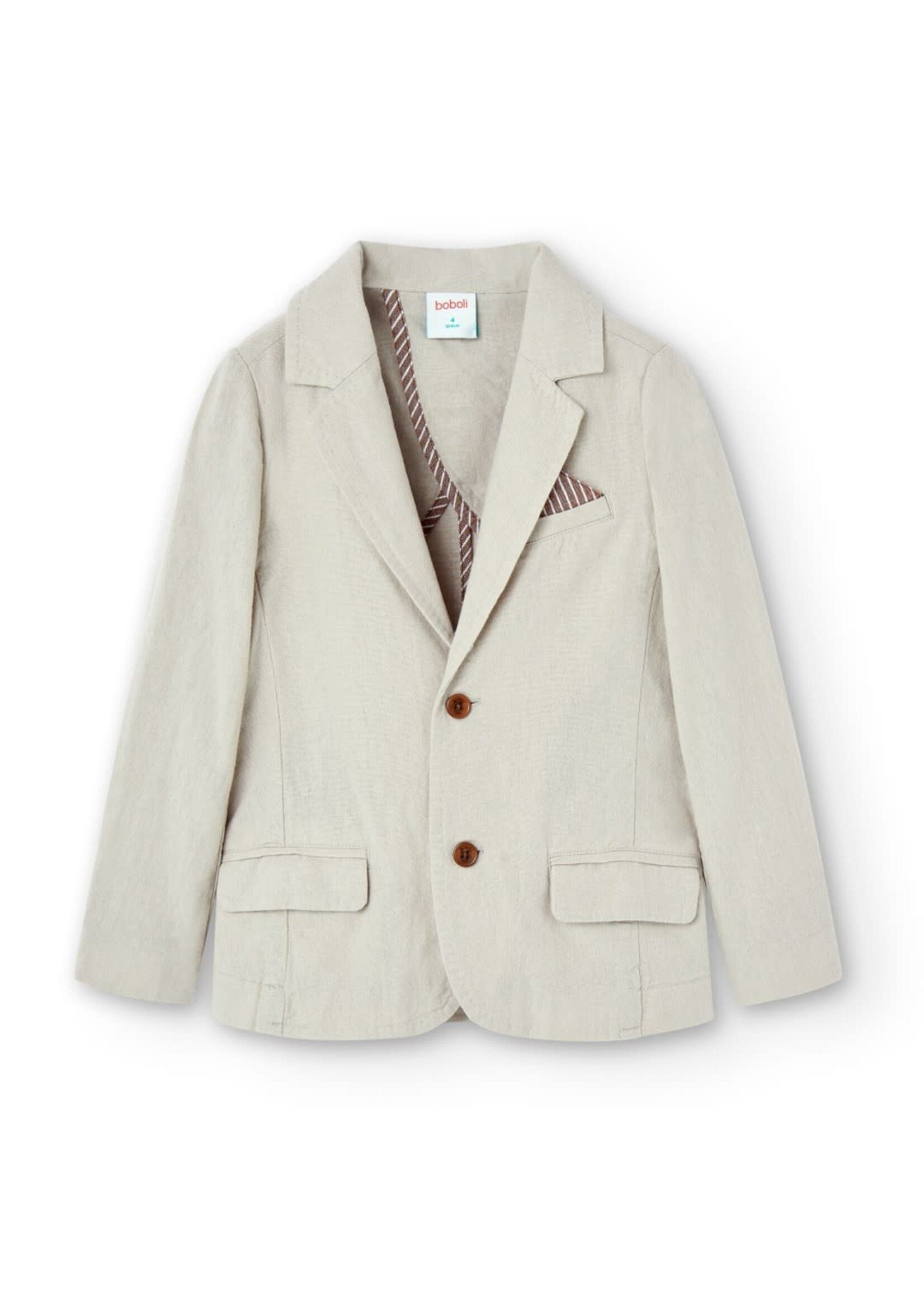 Boboli Boboli Linen blazer for boy stone 736129