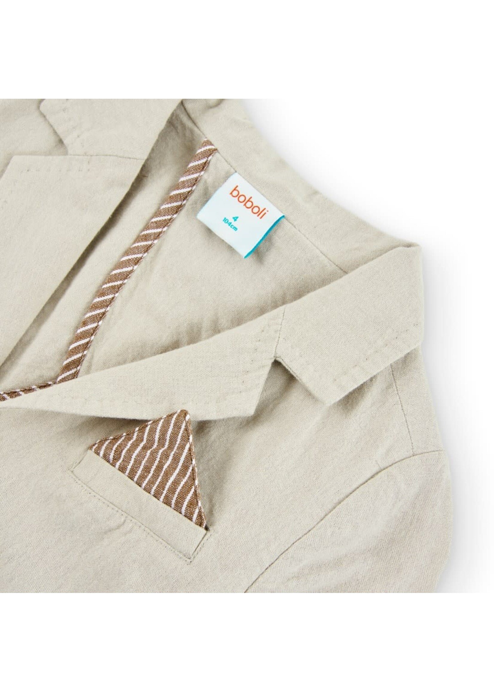 Boboli Boboli Linen blazer for boy stone 736129