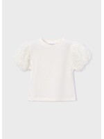 Mayoral Mayoral S/sl tulle t shirt Natural - 26 03001