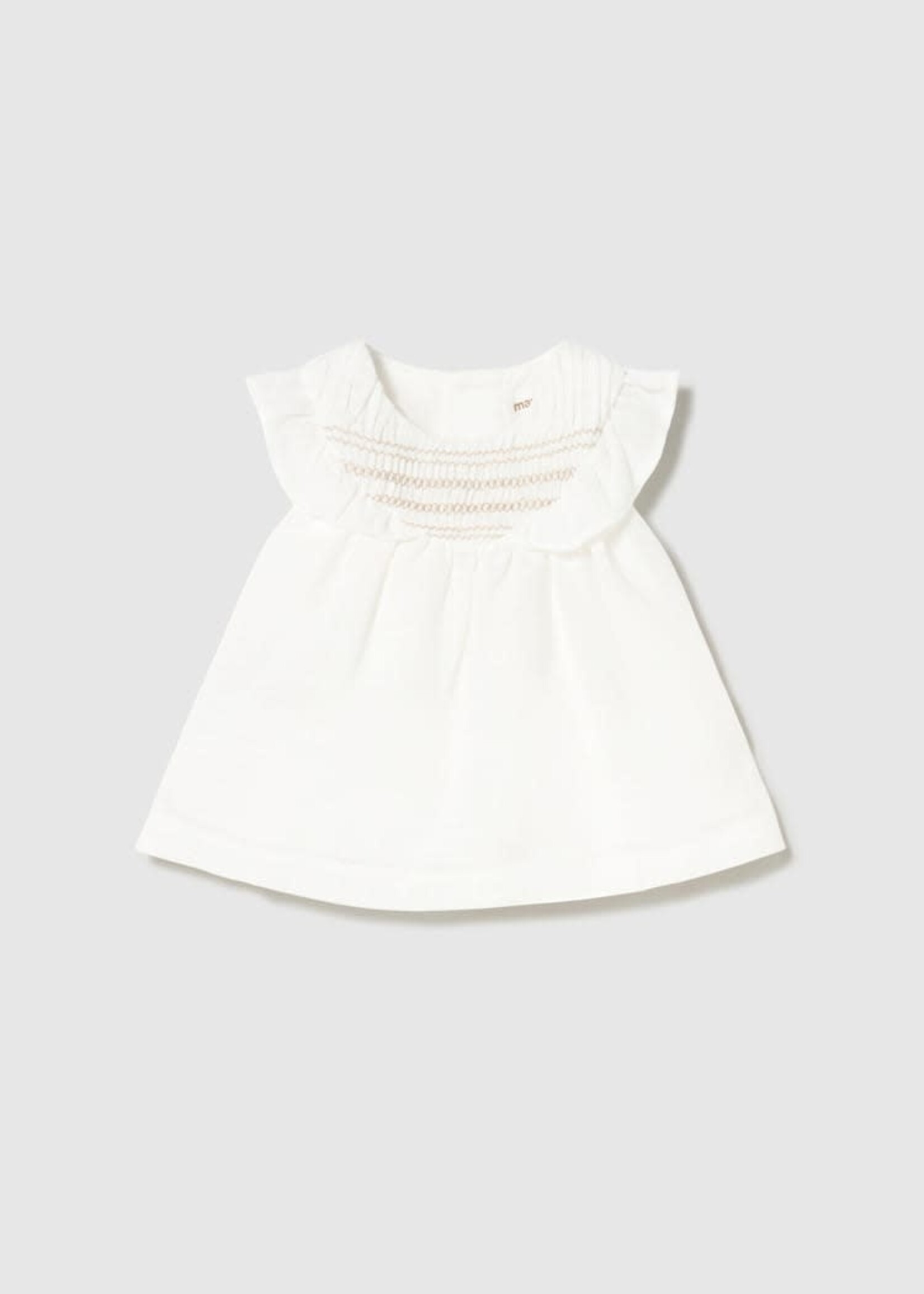 Mayoral Mayoral Dress with smock Cream - 26 01884B
