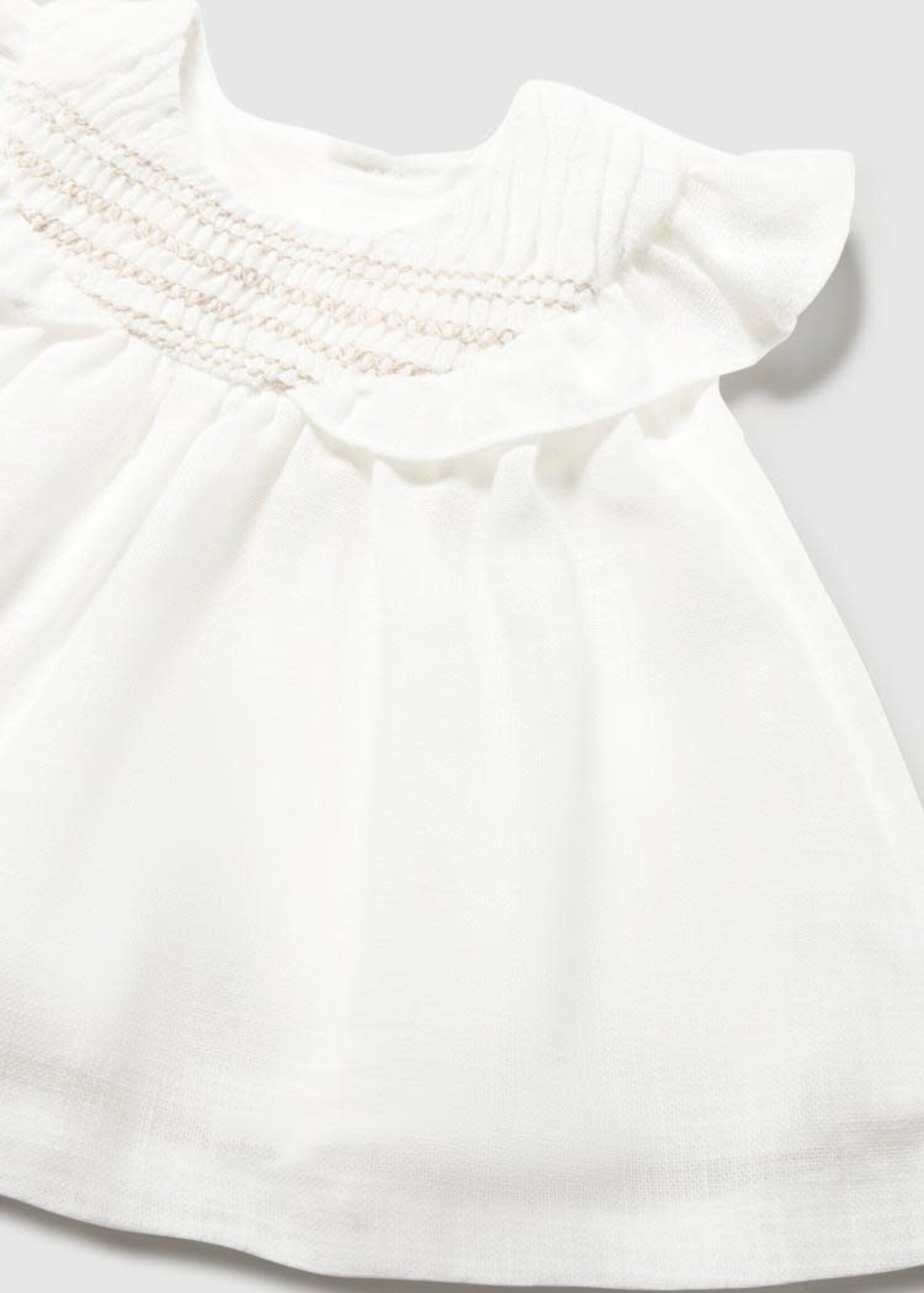 Mayoral Mayoral Dress with smock Cream - 26 01884B