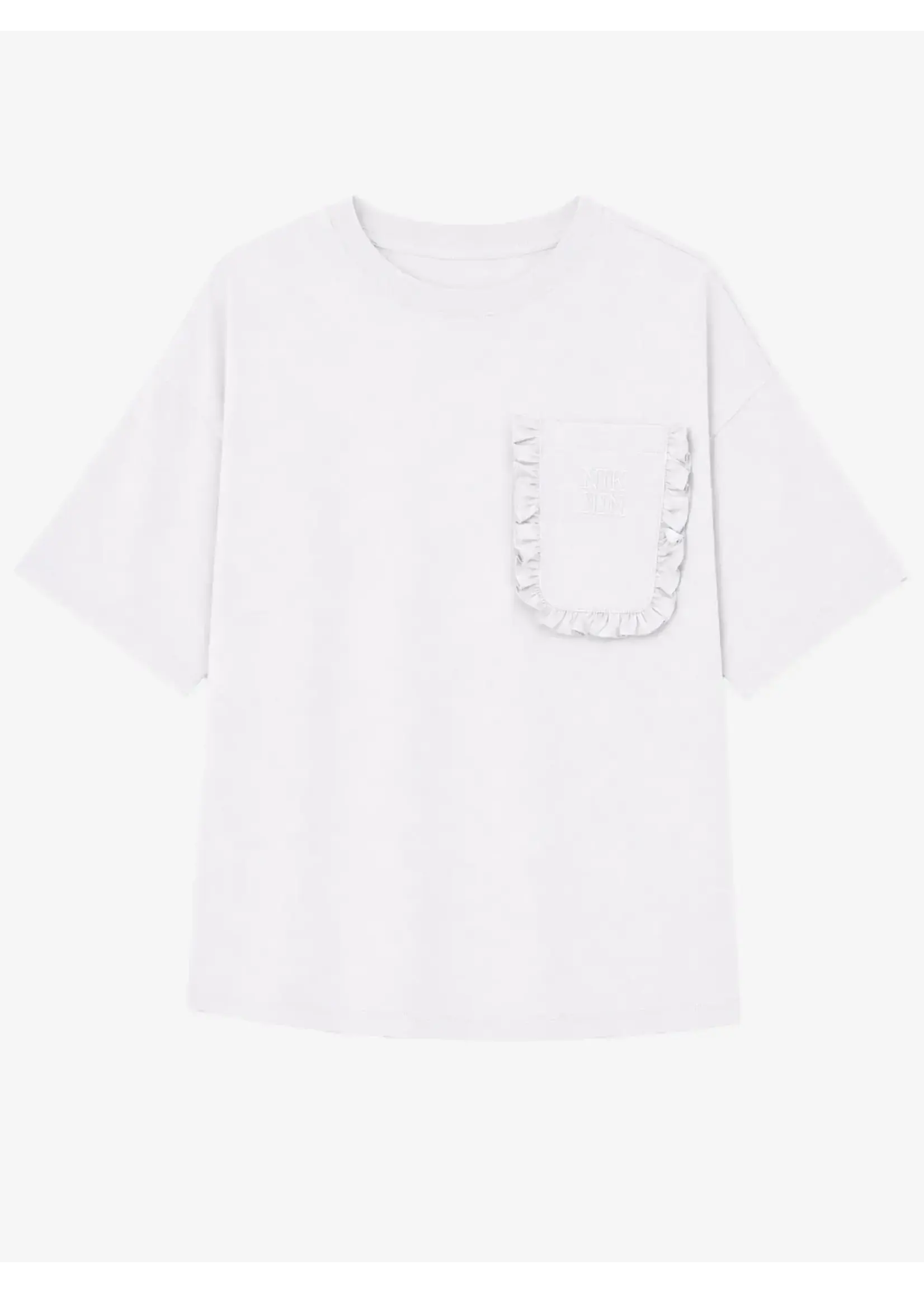 Nik&Nik Nik&Nik Frill Pocket T-Shirt Off White G 8-199 2604
