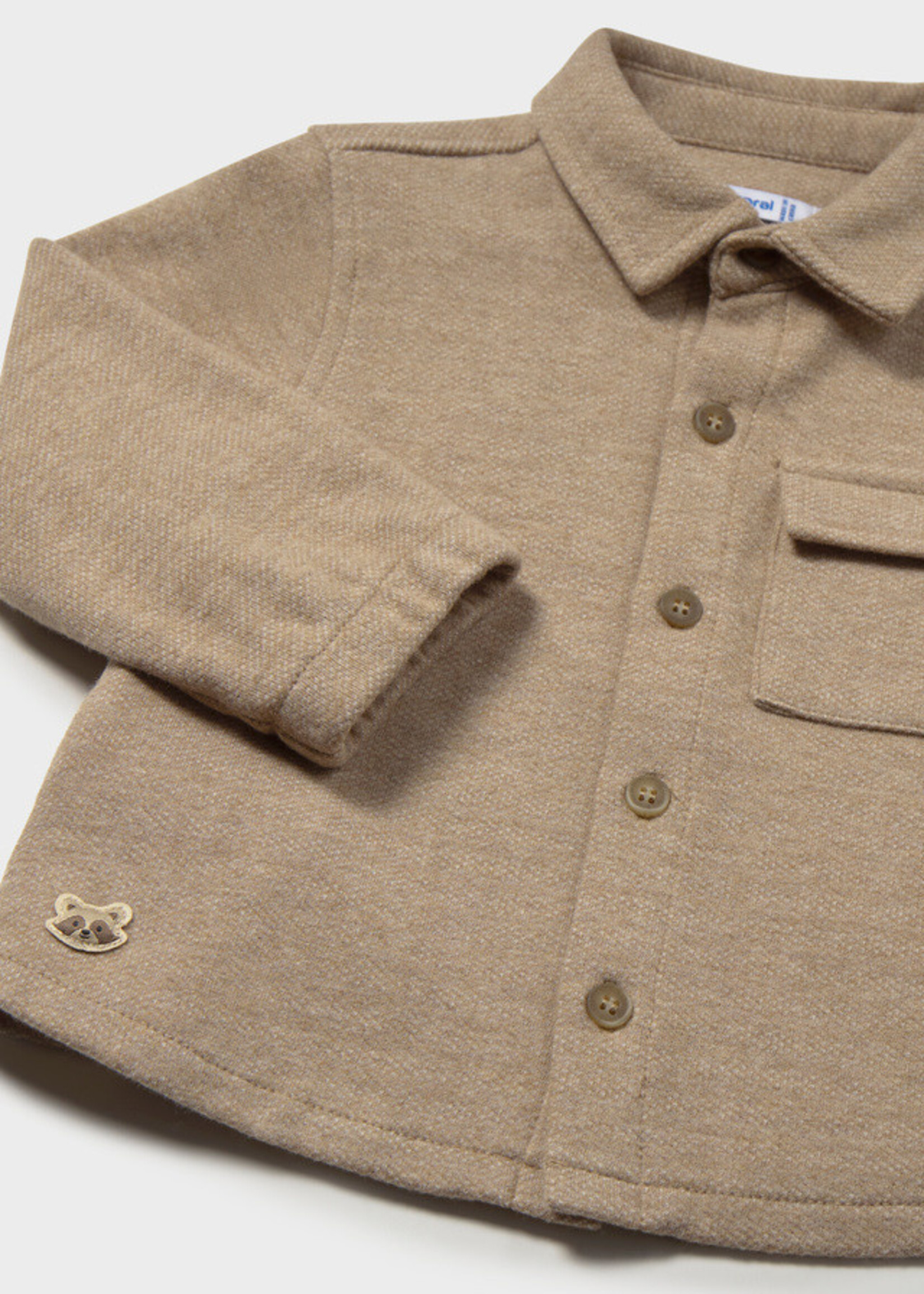 Mayoral Mayoral Comfort-knit overshirt Truffle - 26 02106B
