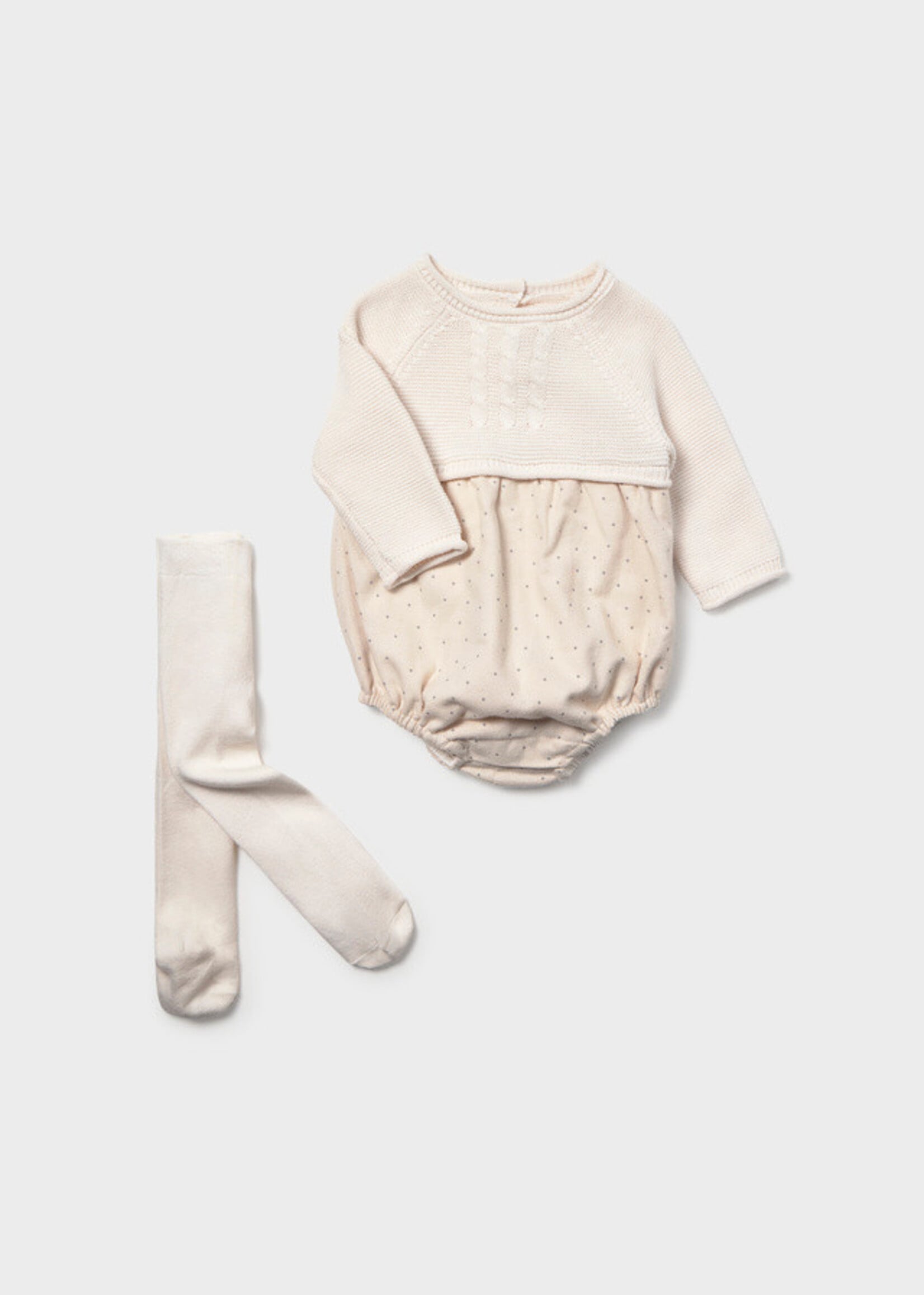 Mayoral Mayoral mixed romper with tights Pottery - 26 02681B