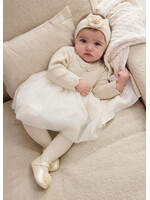 Mayoral Mayoral Tricot/tull dress Champagne - 26 02809B