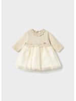 Mayoral Mayoral Tricot/tull dress Champagne - 26 02809B