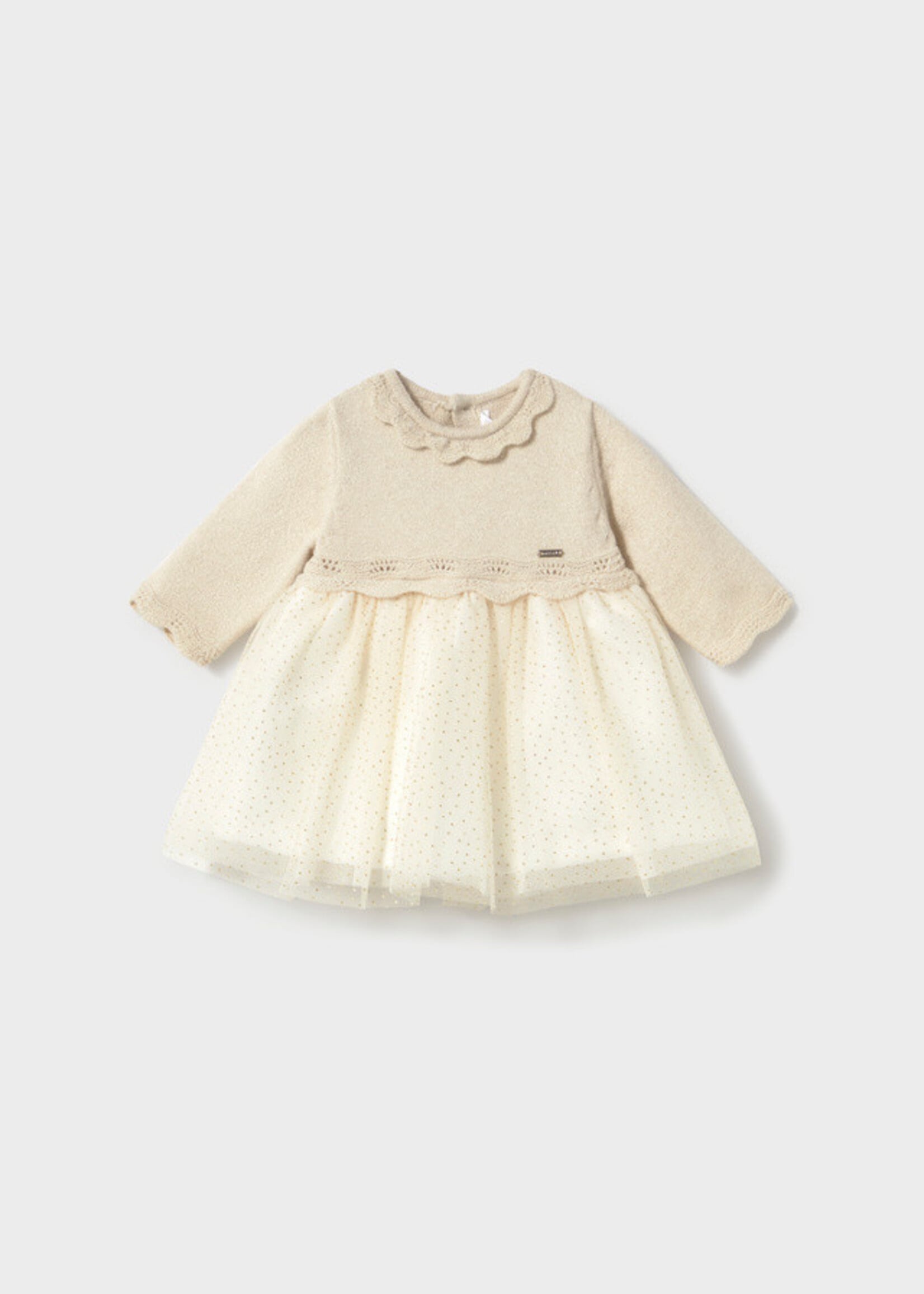 Mayoral Mayoral Tricot/tull dress Champagne - 26 02809B