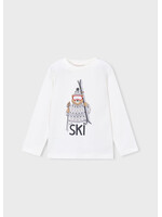 Mayoral Mayoral L/s t-shirt skiing bear print Cream - 26 04024