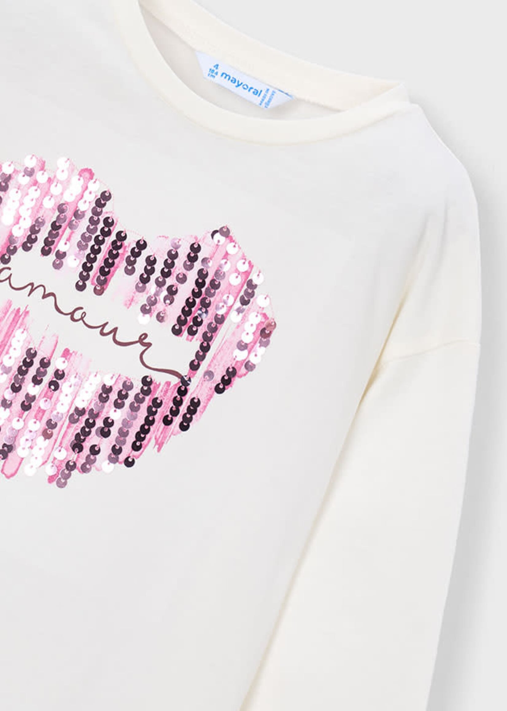Mayoral Mayoral L/s t-shirt Natur-Malv - 26 04031