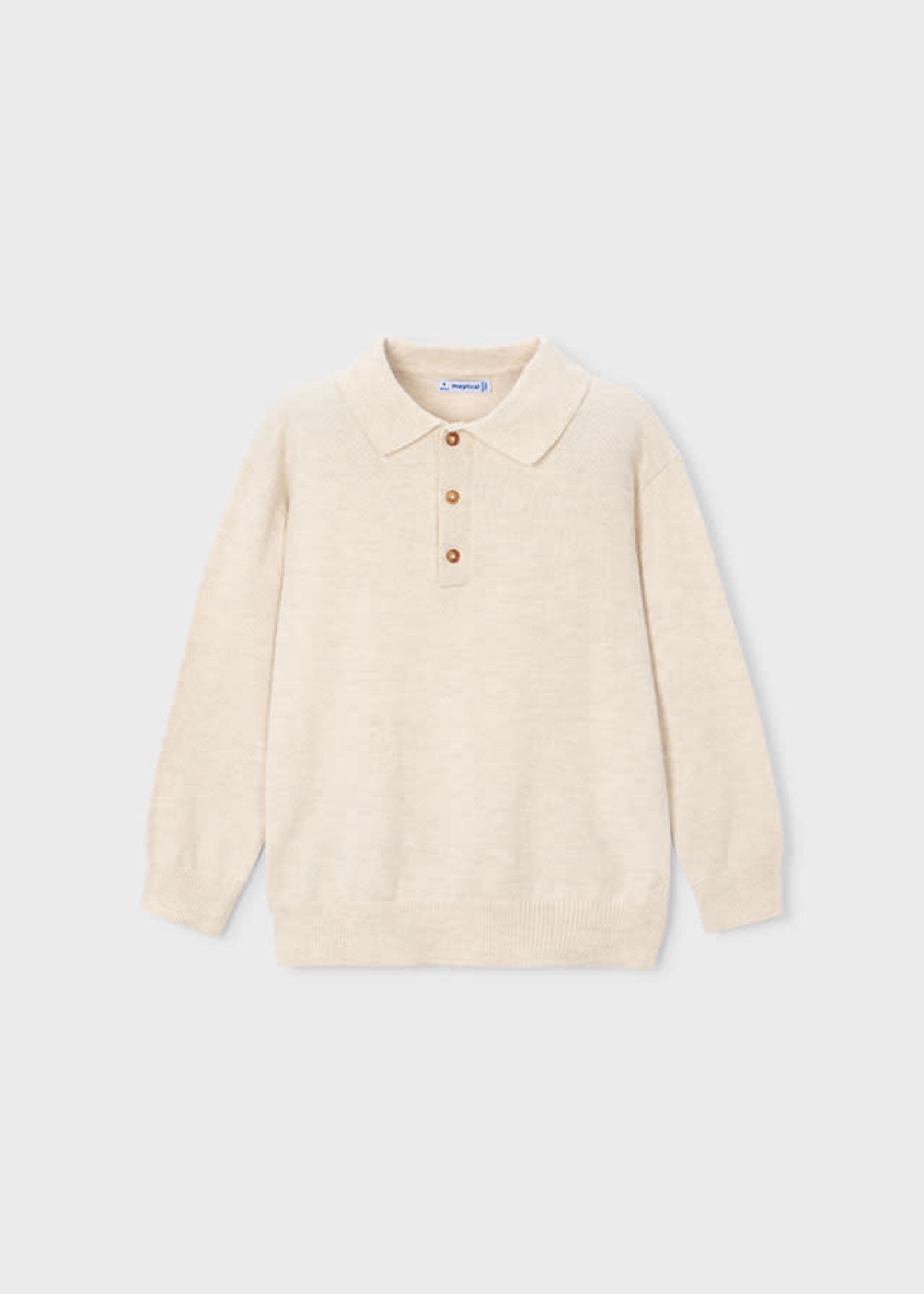 Mayoral Mayoral L/s knit polo H. Stone - 26 04101