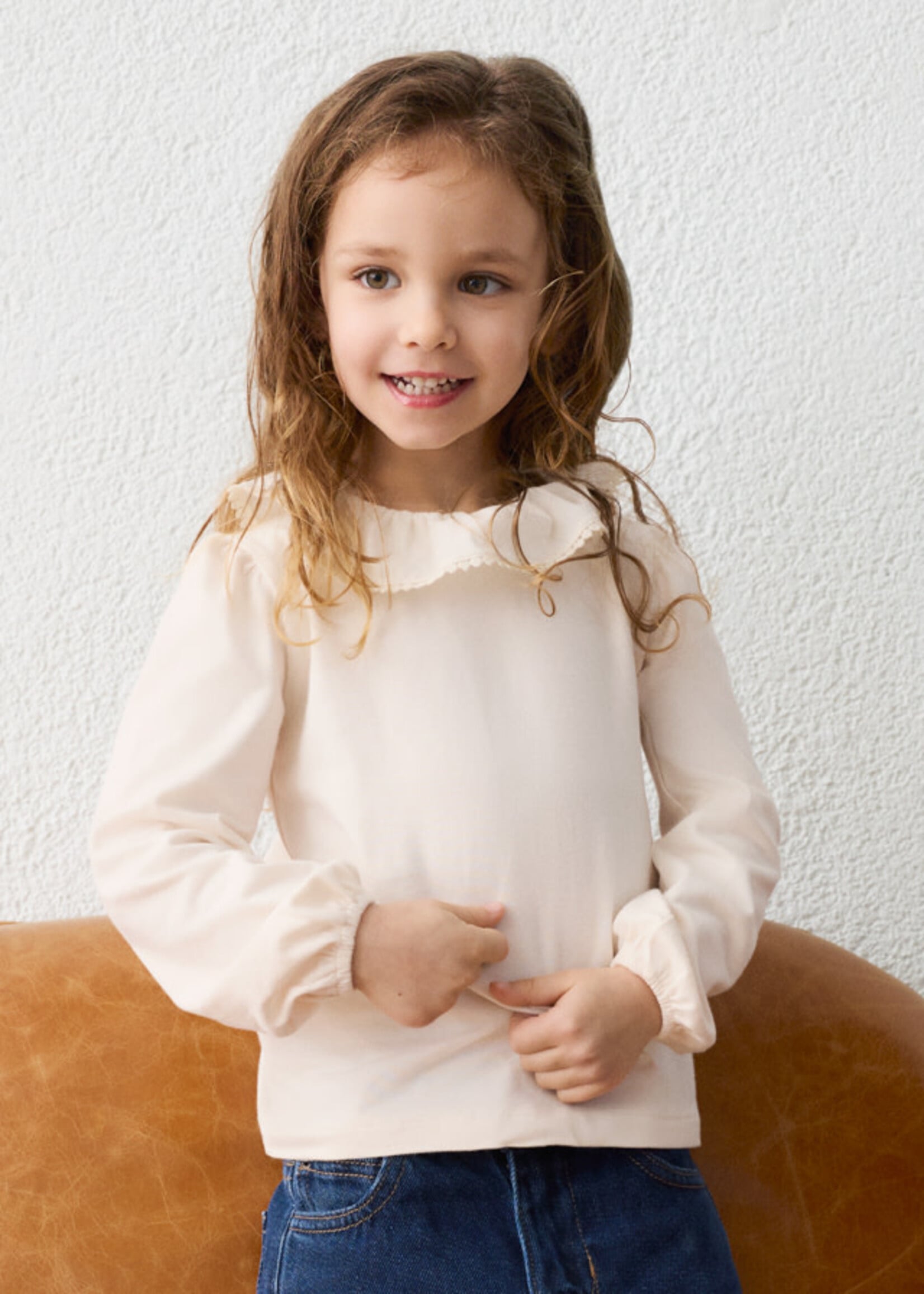 Mayoral Mayoral Ruffled neckline blouse Soy - 26 04149