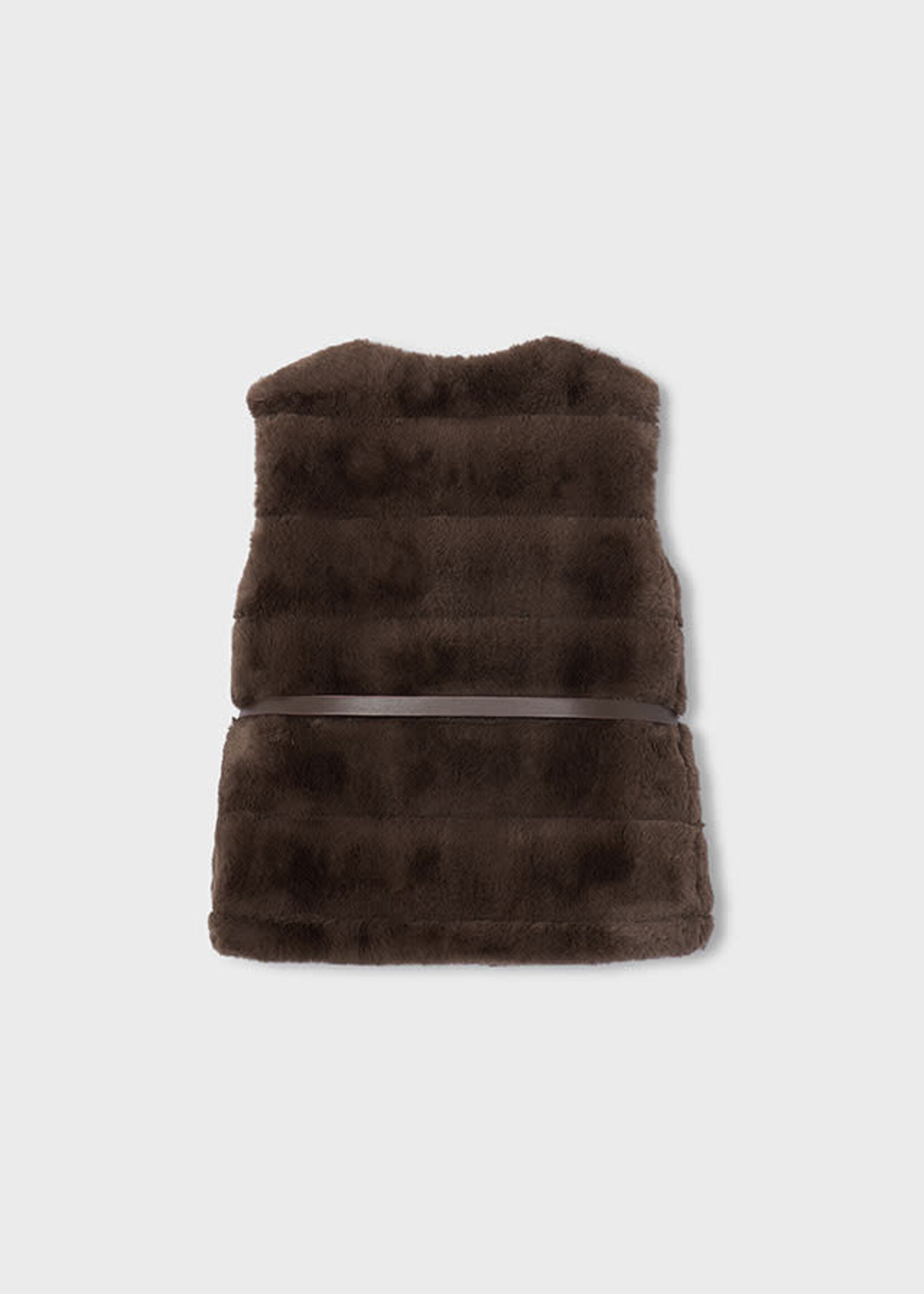 Mayoral Mayoral Fur vest with belt Coffee - 26 04328