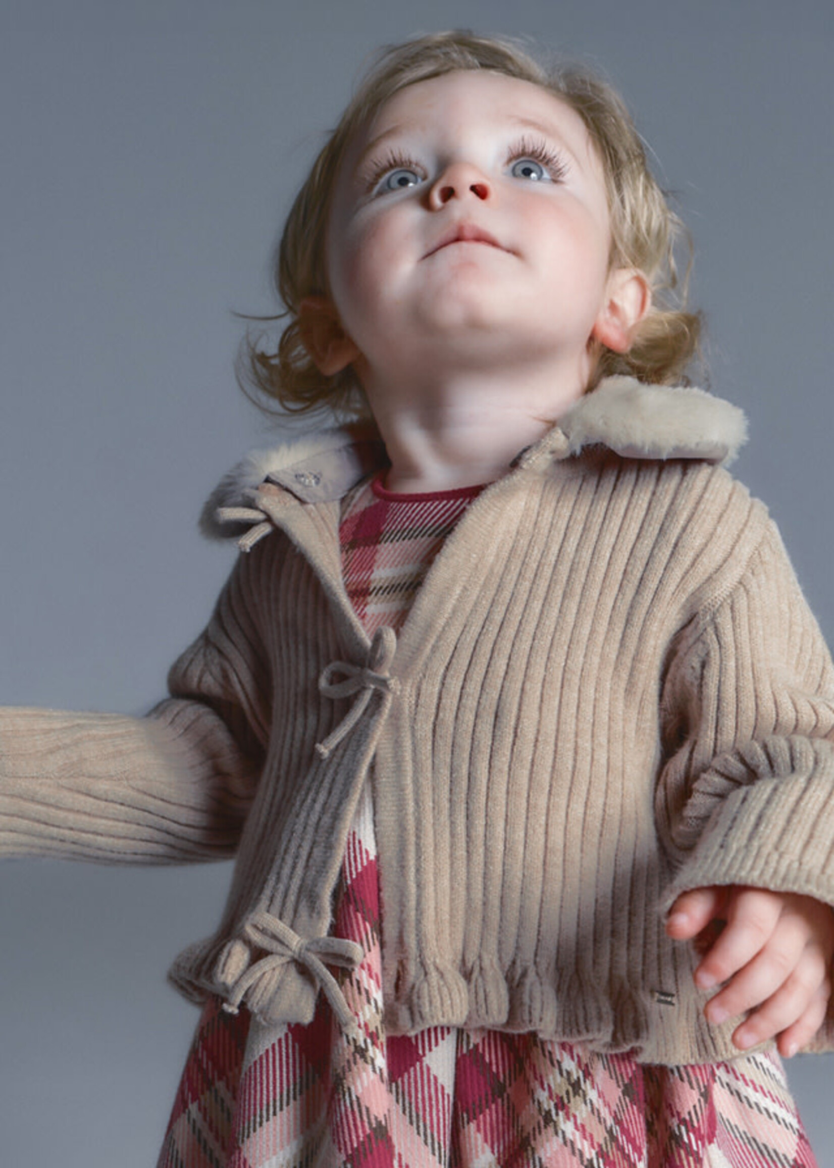 Mayoral Mayoral Faux fur collar cardigan seed - 26 02386