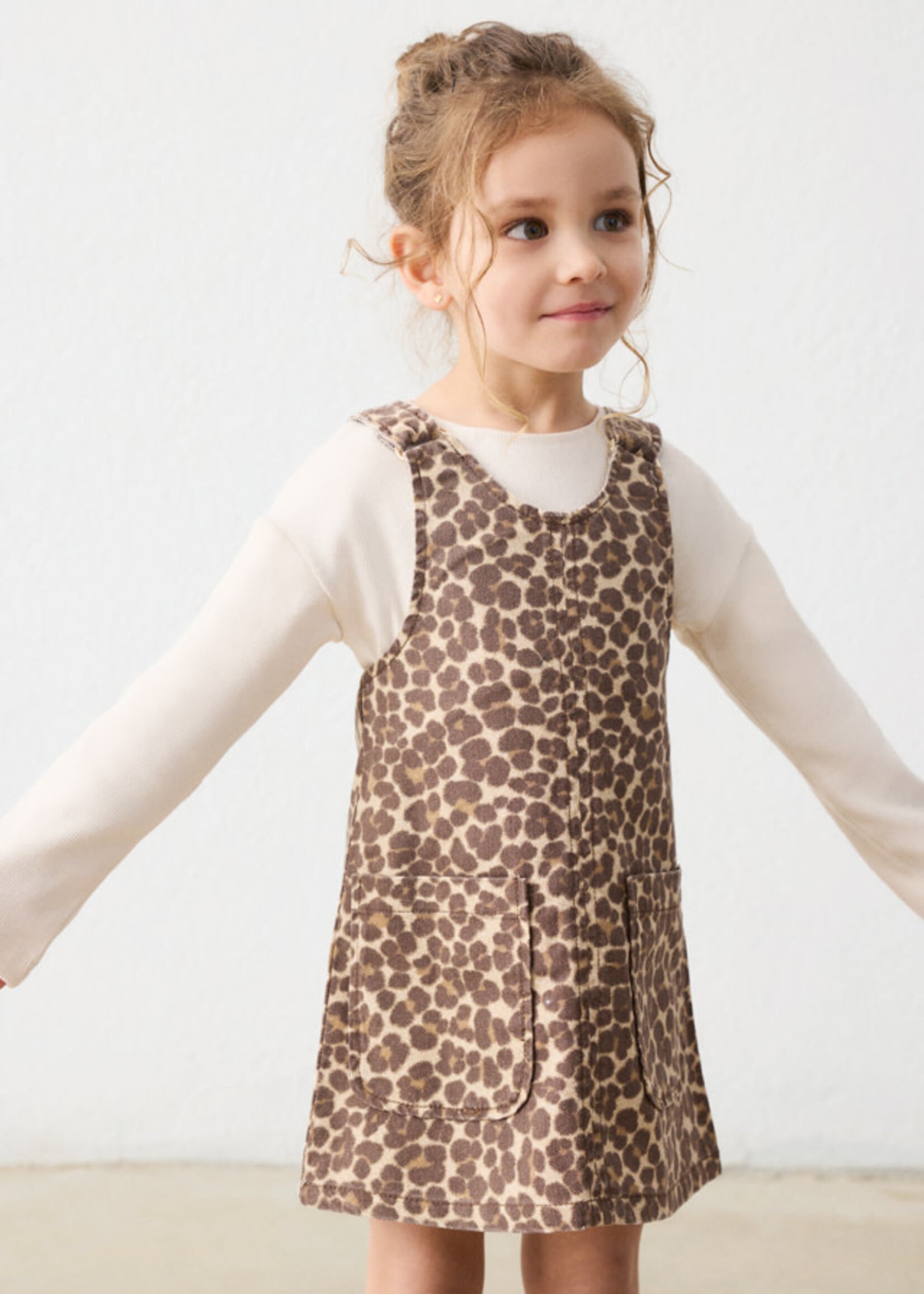 Mayoral Mayoral Twill pinafore dress Chestnut - 26 04918