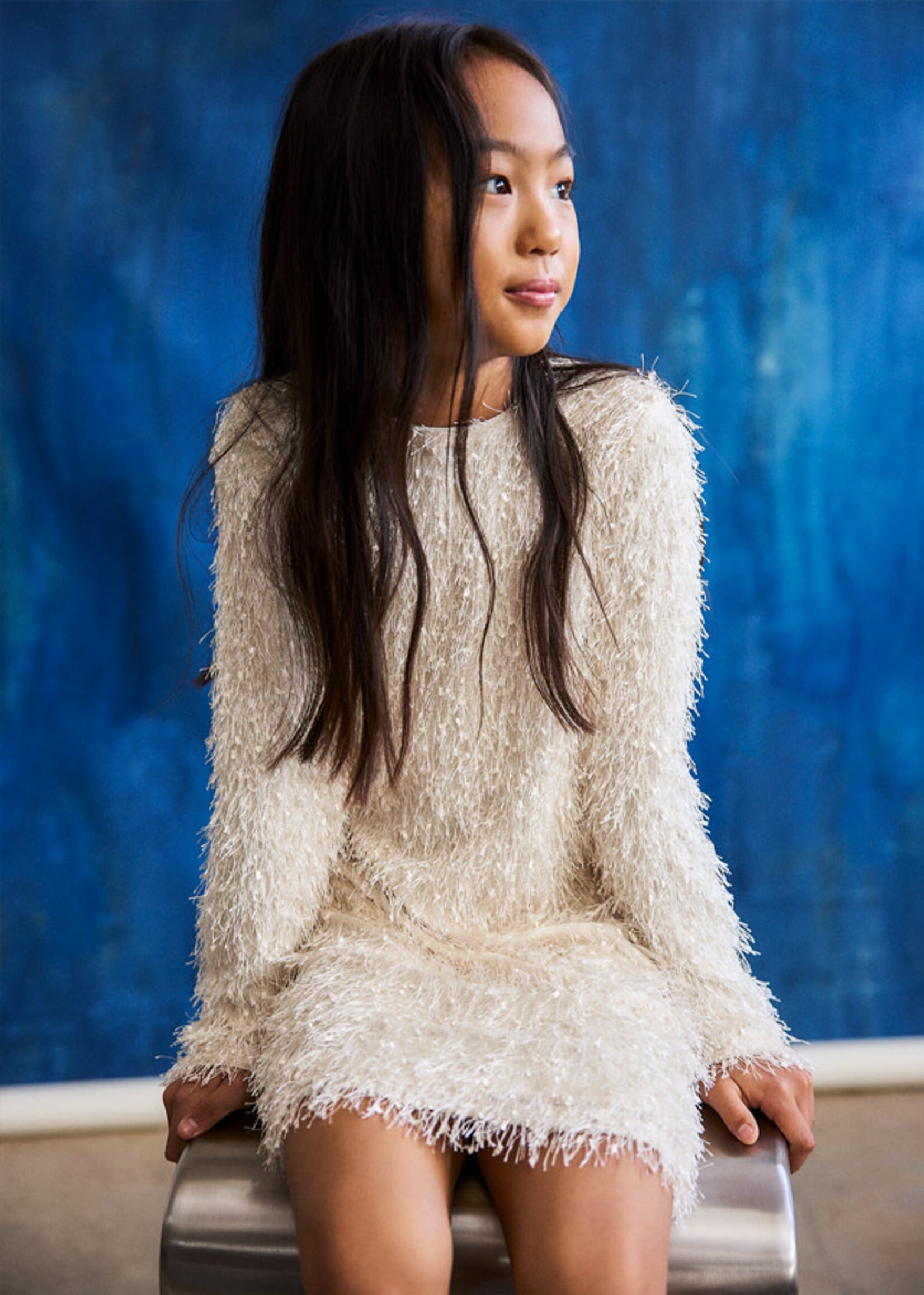 Mayoral Mayoral Fringed dress Oat - 26 07941