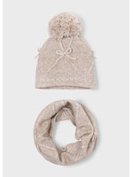 Mayoral Mayoral Bow hat & scarf set Beige vigo - 26 10304