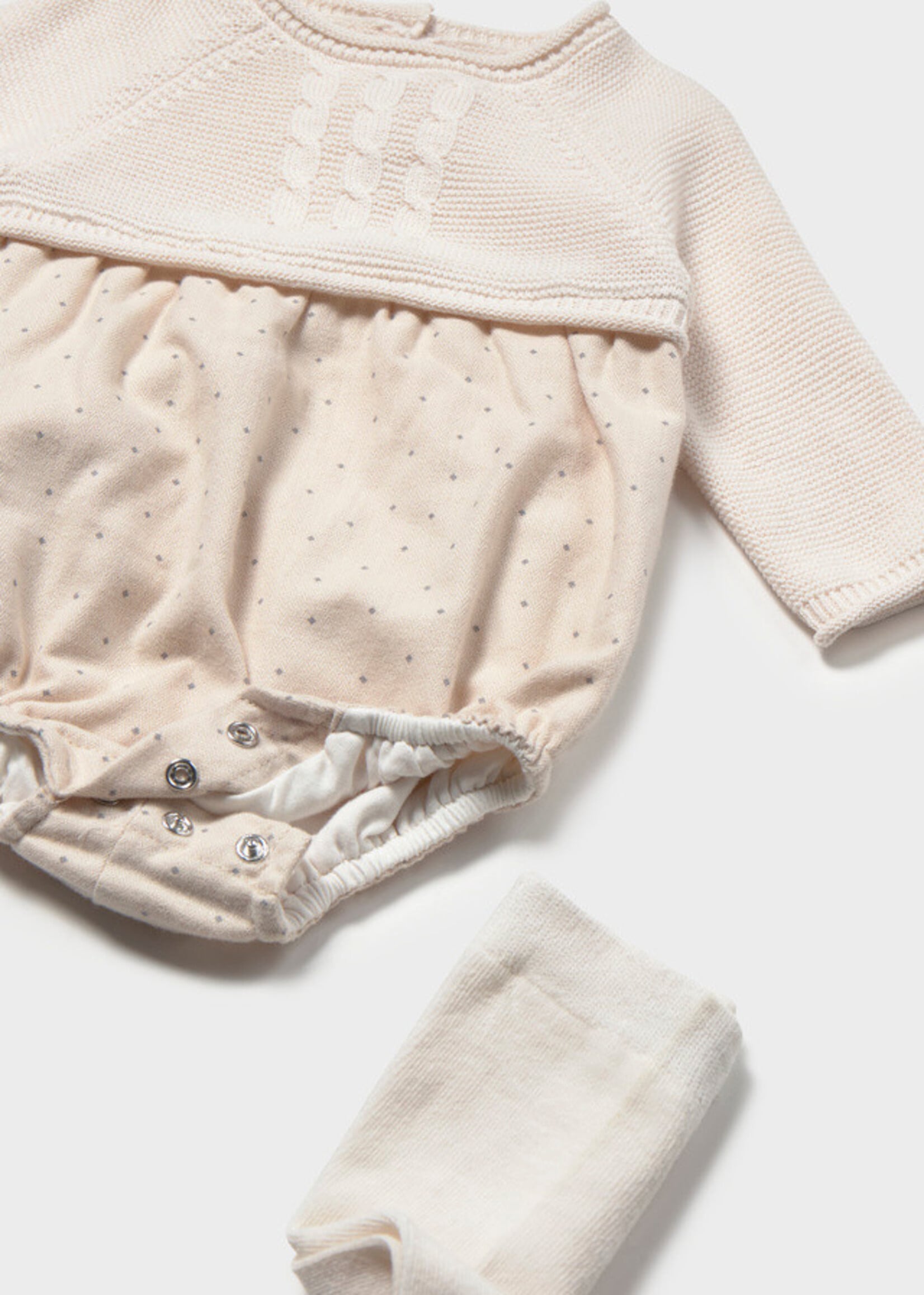 Mayoral Mayoral mixed romper with tights Pottery - 26 02681B