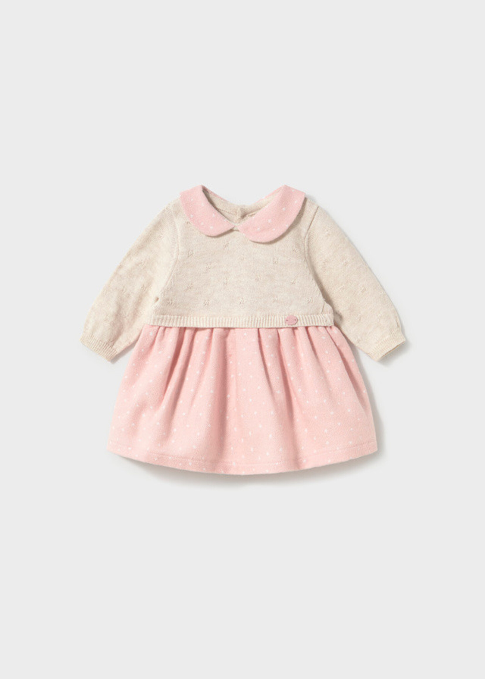 Mayoral Mayoral Combined Knit dress Baby Rose - 26 02801B