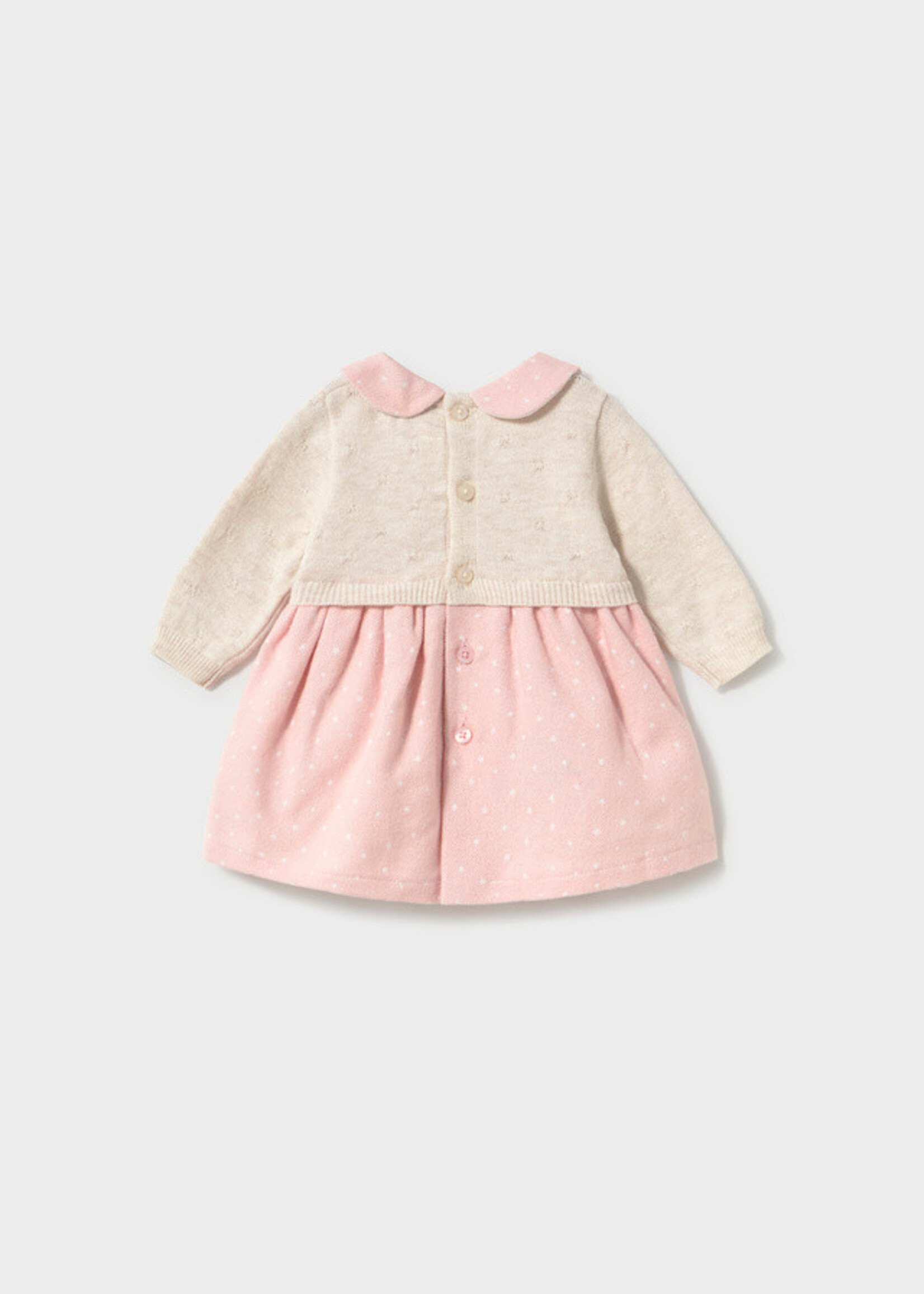 Mayoral Mayoral Combined Knit dress Baby Rose - 26 02801B