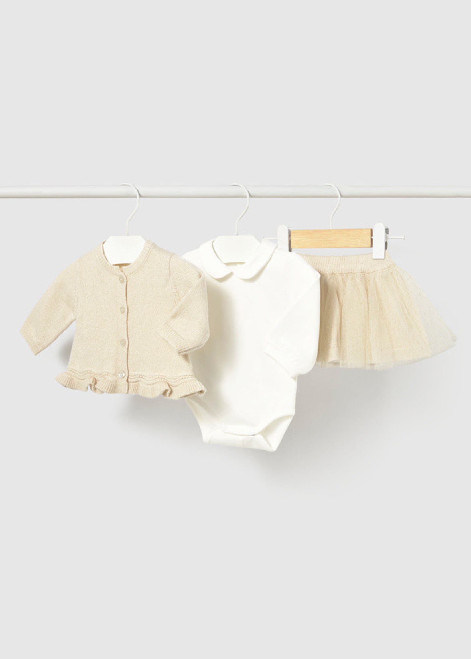 Mayoral Mayoral Tulle knit skirt set Champagne - 26 02811B