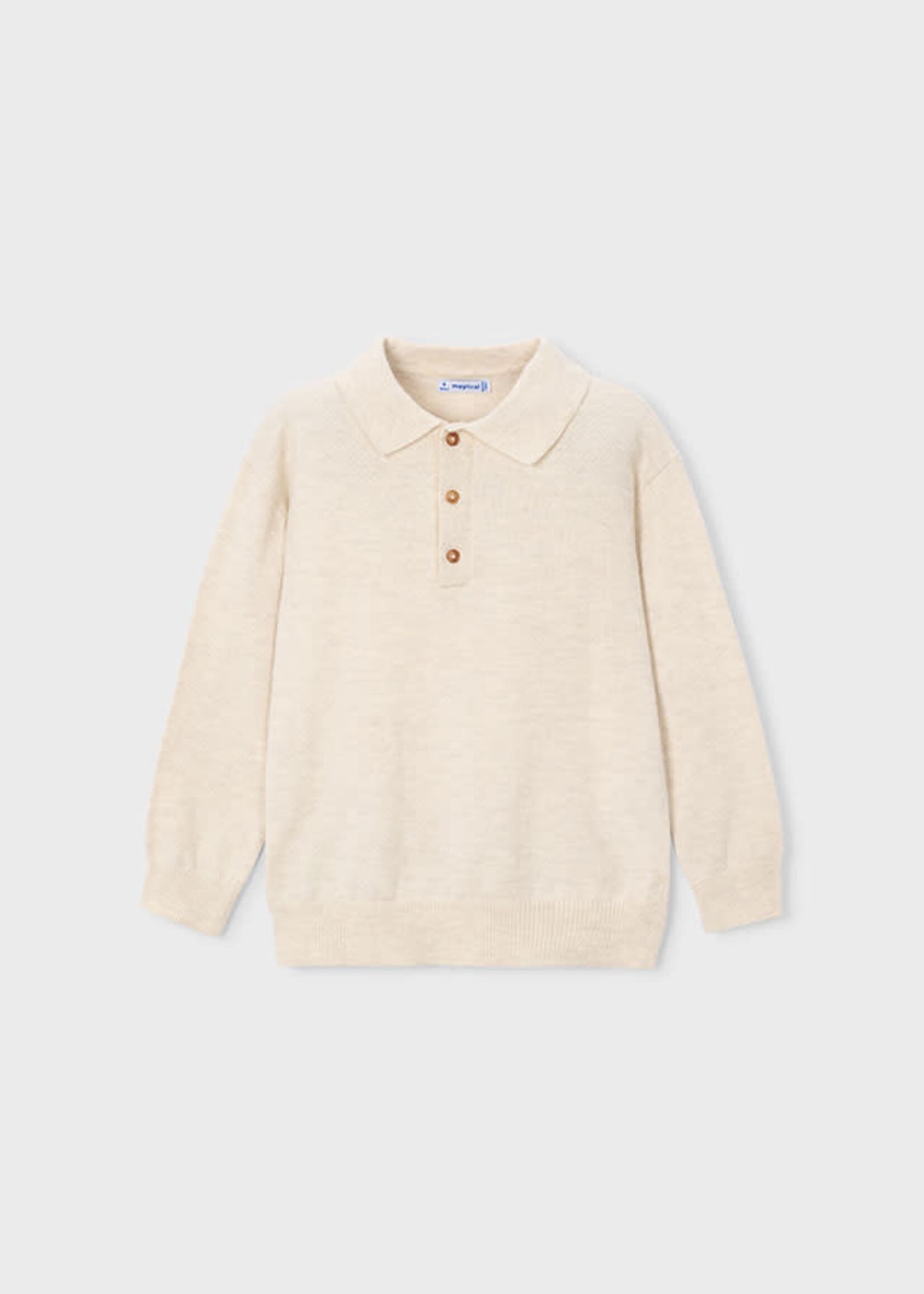 Mayoral Mayoral L/s knit polo H. Stone - 26 04101