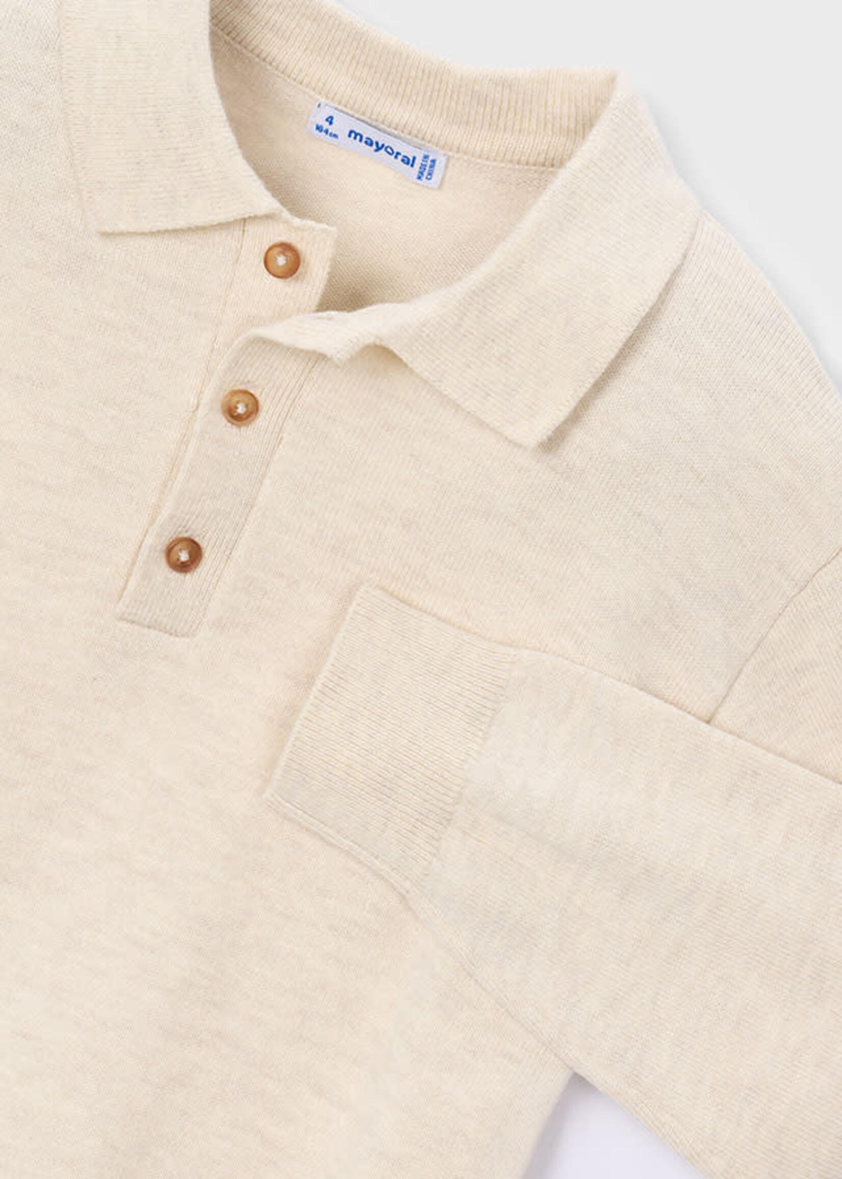 Mayoral Mayoral L/s knit polo H. Stone - 26 04101