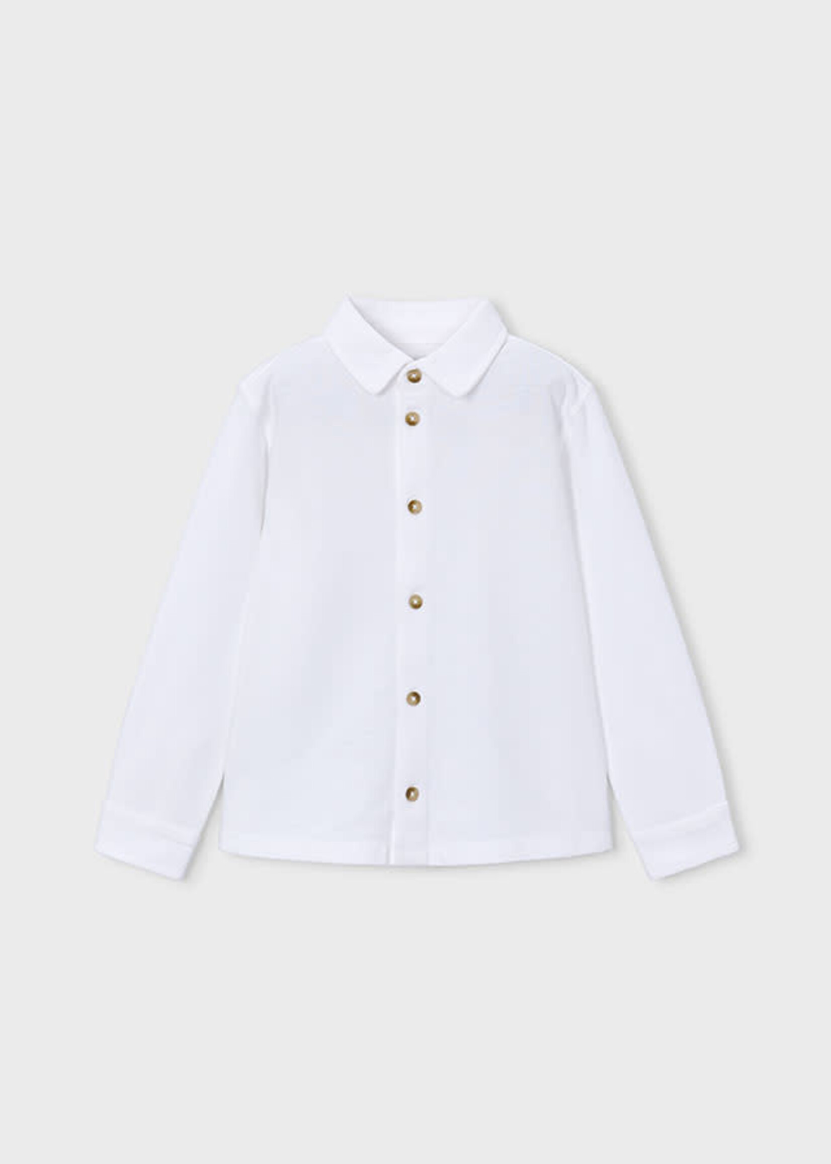 Mayoral Mayoral Long-sleeve pique knit shirt White - 26 04145