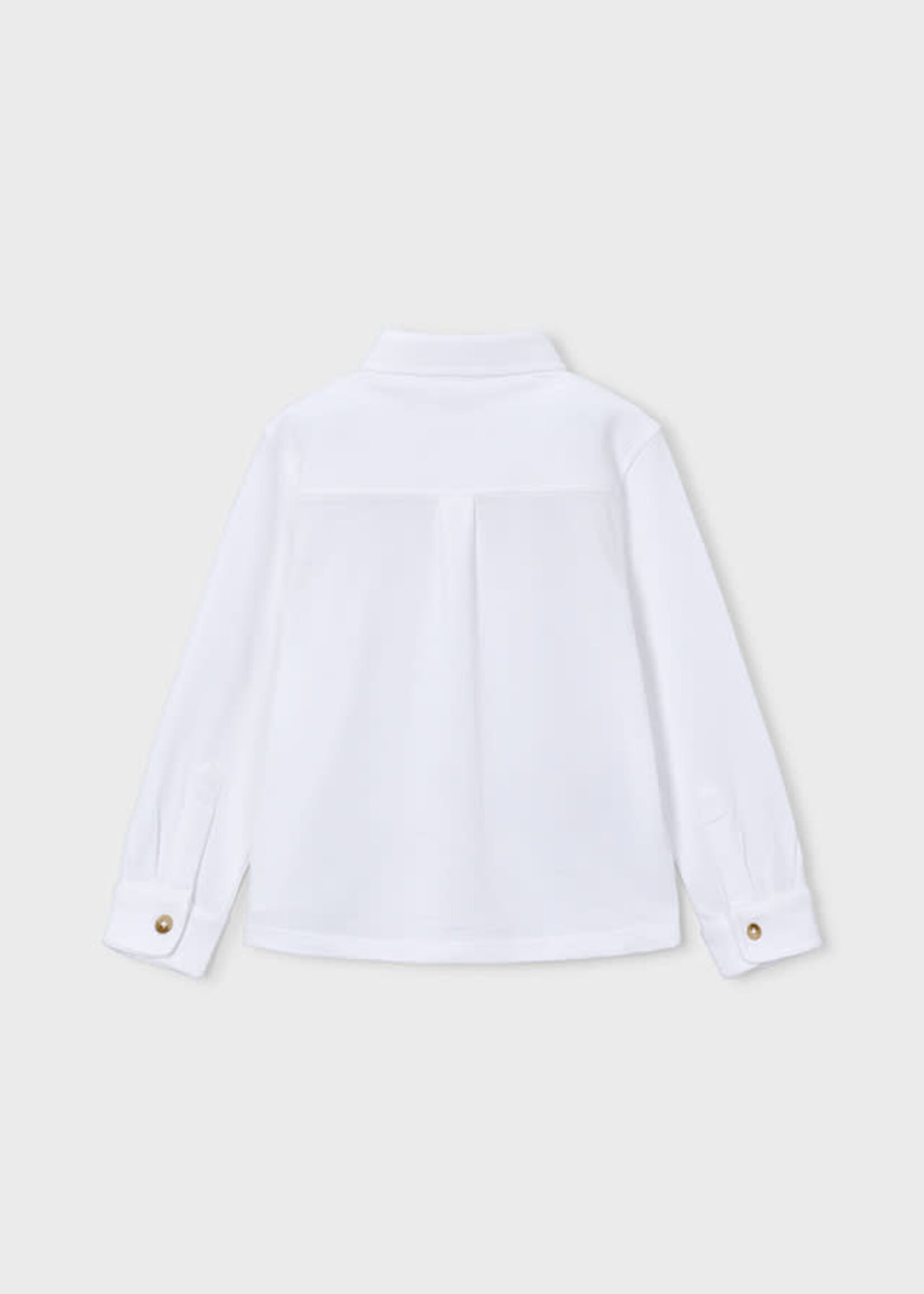 Mayoral Mayoral Long-sleeve pique knit shirt White - 26 04145