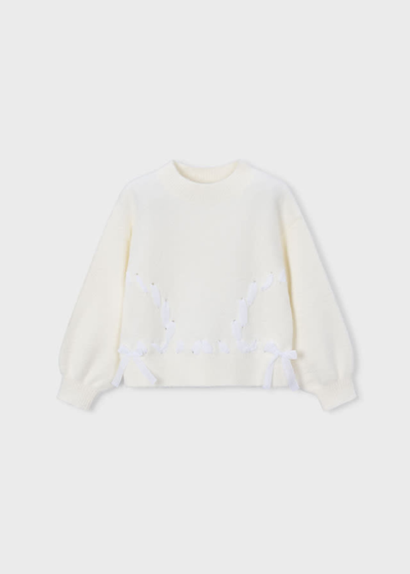 Mayoral Mayoral Faux fur ribbon sweater Natural - 26 04321