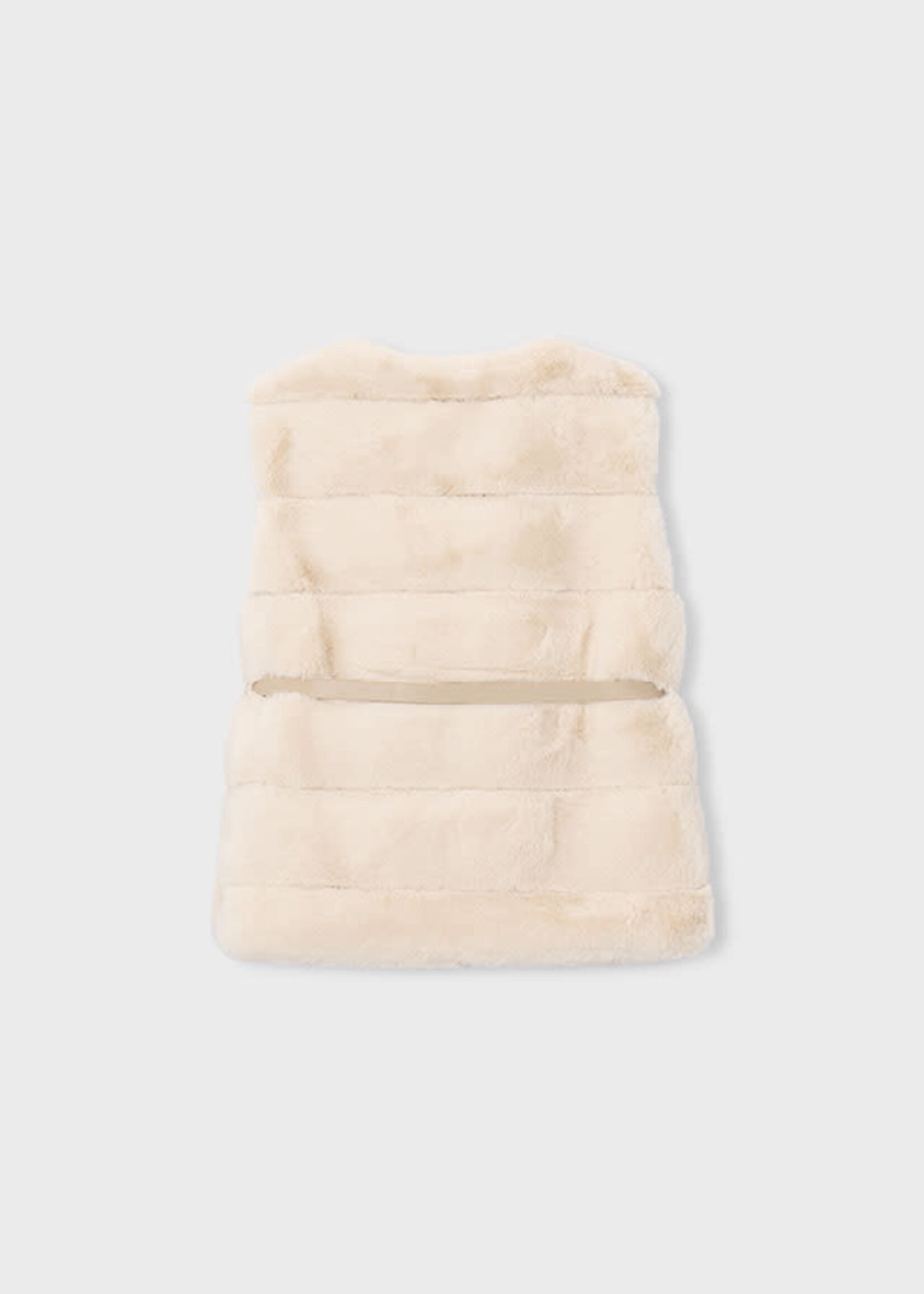 Mayoral Mayoral Fur vest with belt Beige - 26 04328