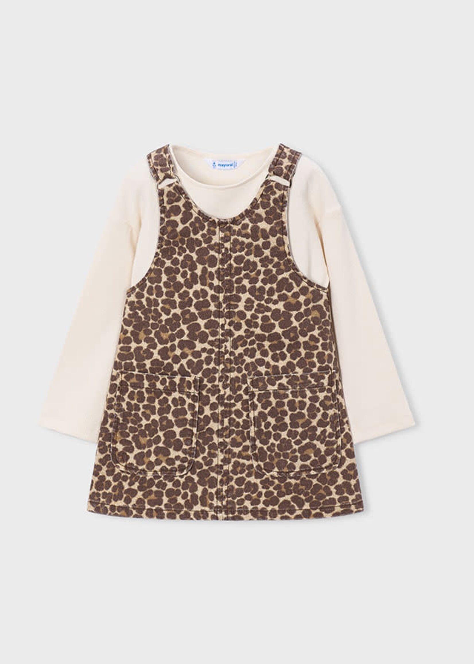 Mayoral Mayoral Twill pinafore dress Chestnut - 26 04918