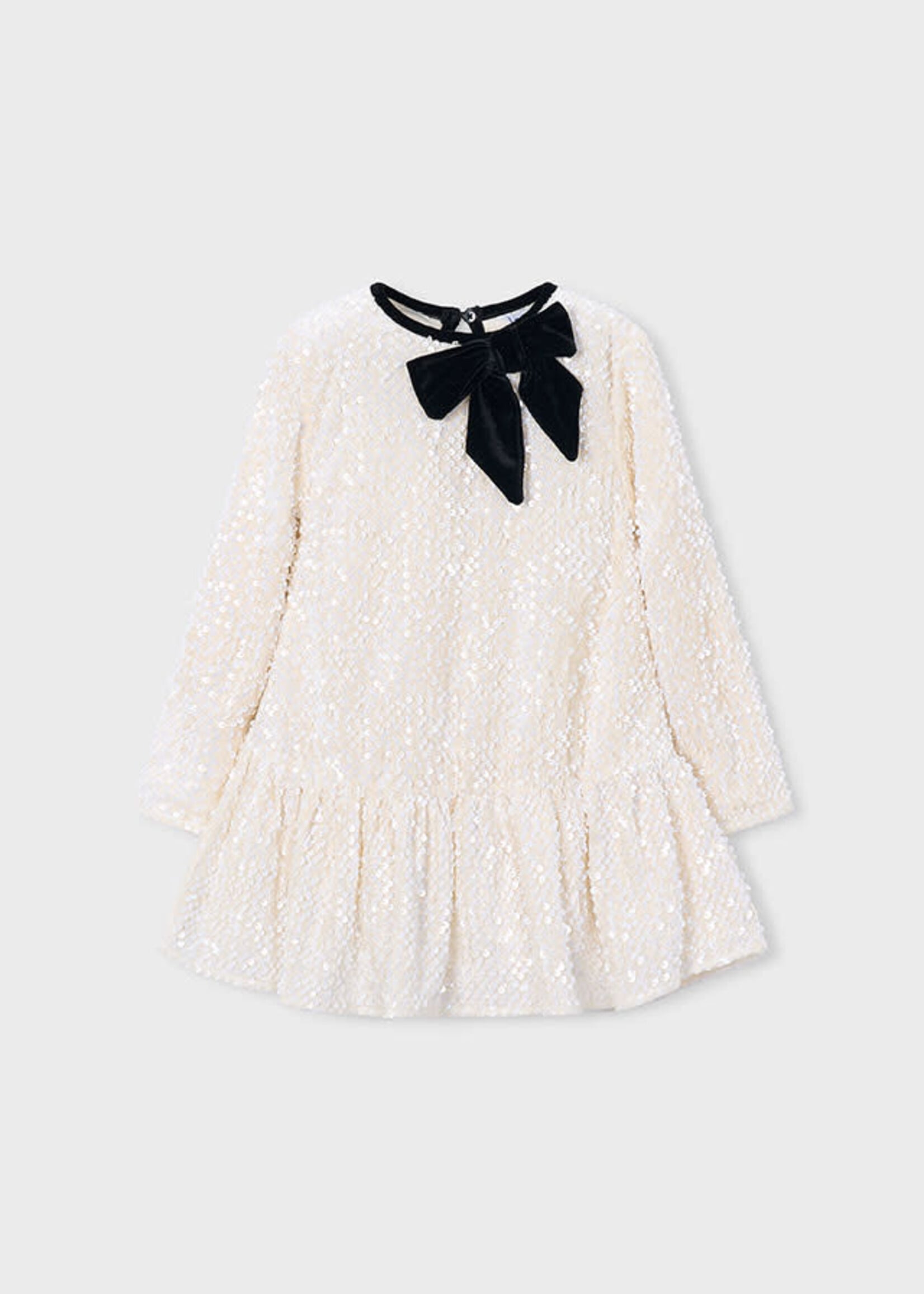 Mayoral Mayoral Velvet sequin dress Soy - 26 04931