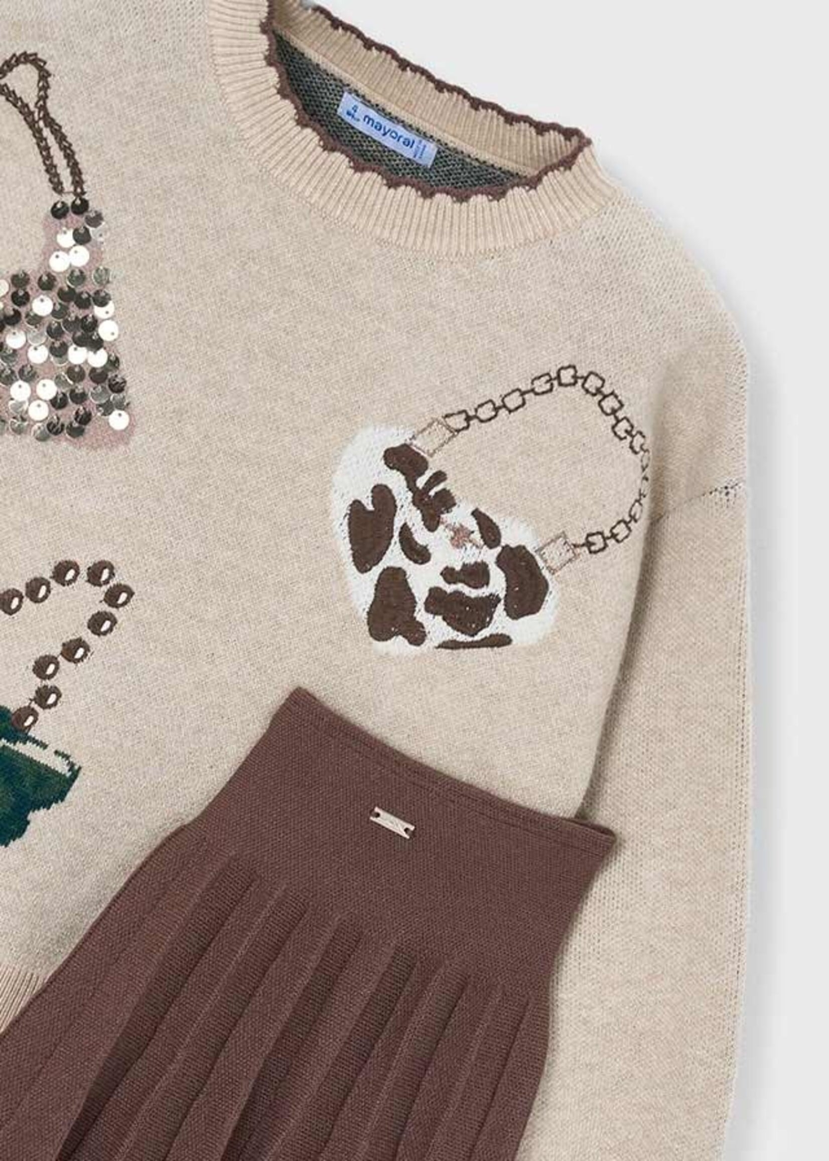 Mayoral Mayoral Tricot skirt set Coffee - 26 04933