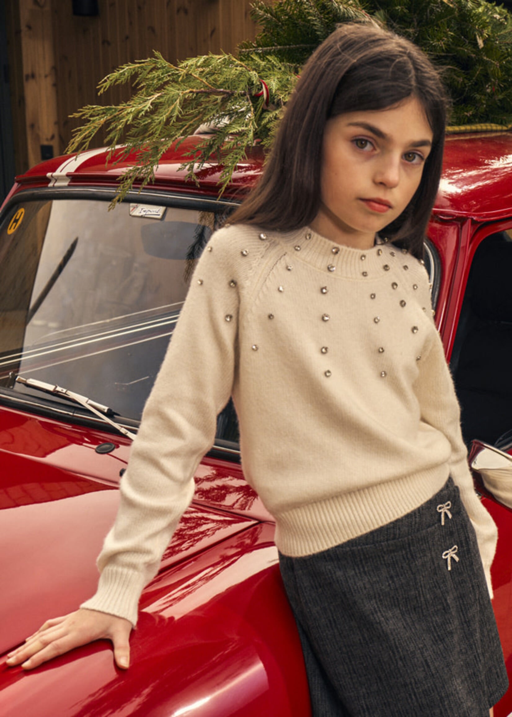 Mayoral Mayoral Strass-applique sweater Cream - 26 07343